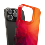 Slim Phone Case — Vibrant Sunset Abstract Red Orange Swirl