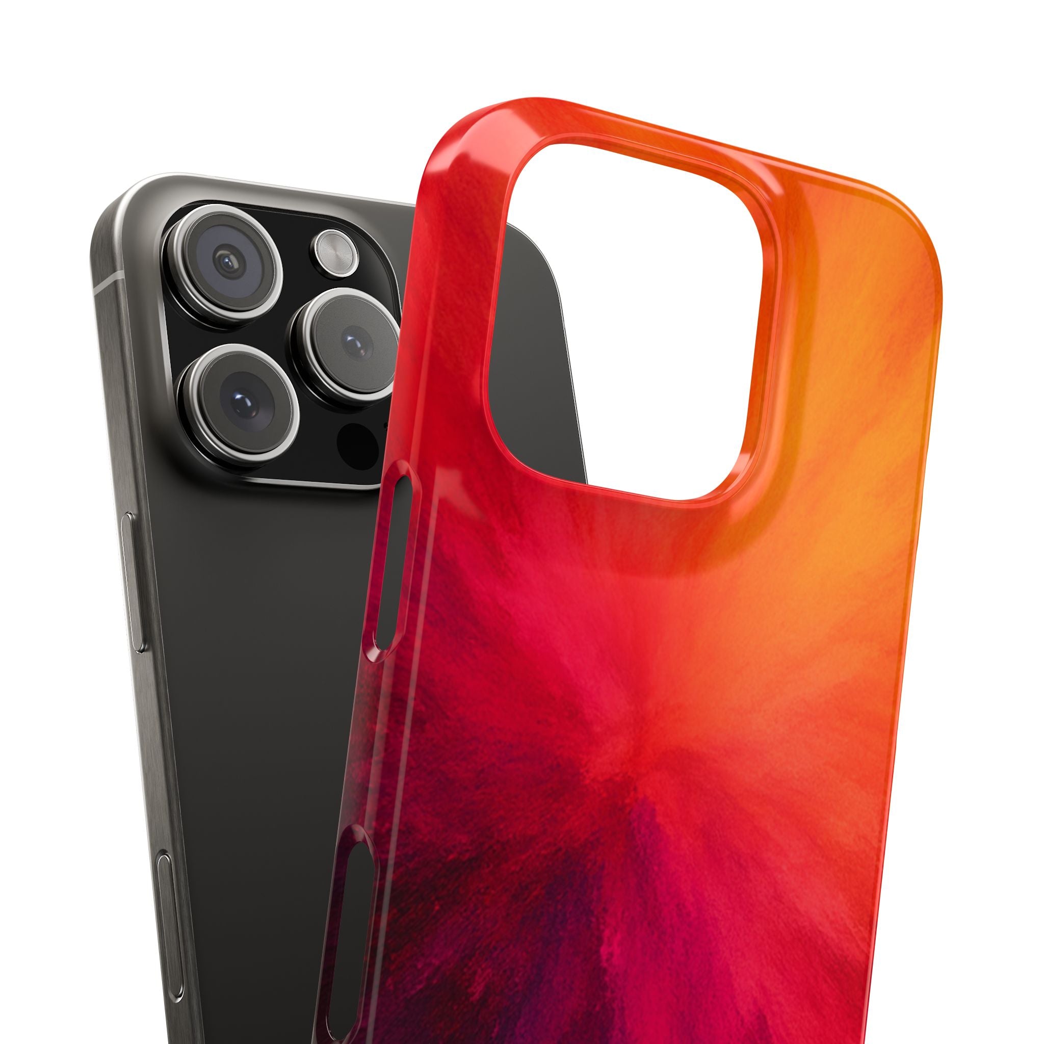 Slim Phone Case — Vibrant Sunset Abstract Red Orange Swirl