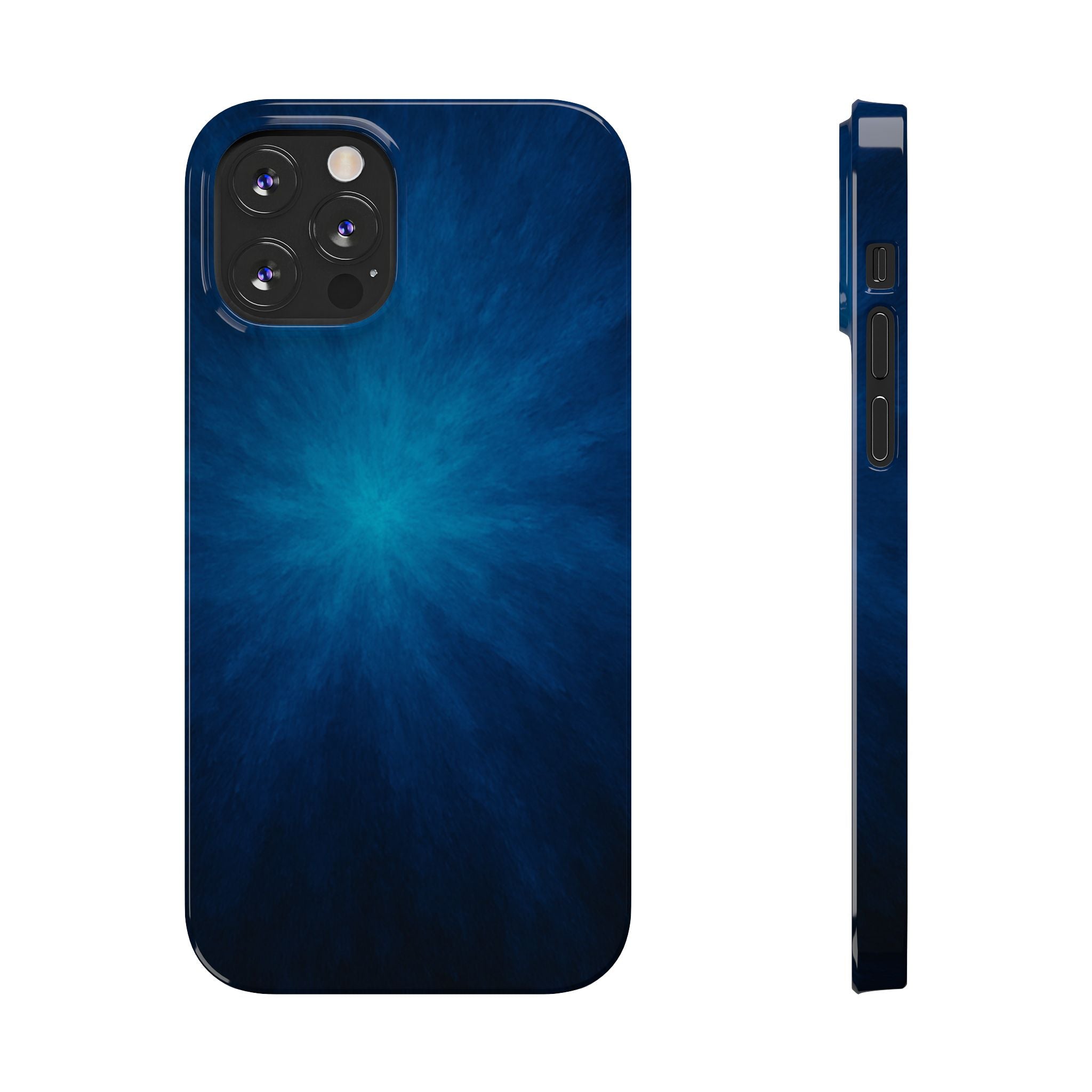 Blue Nebula Slim Phone Case — Abstract Starburst Galaxy Design