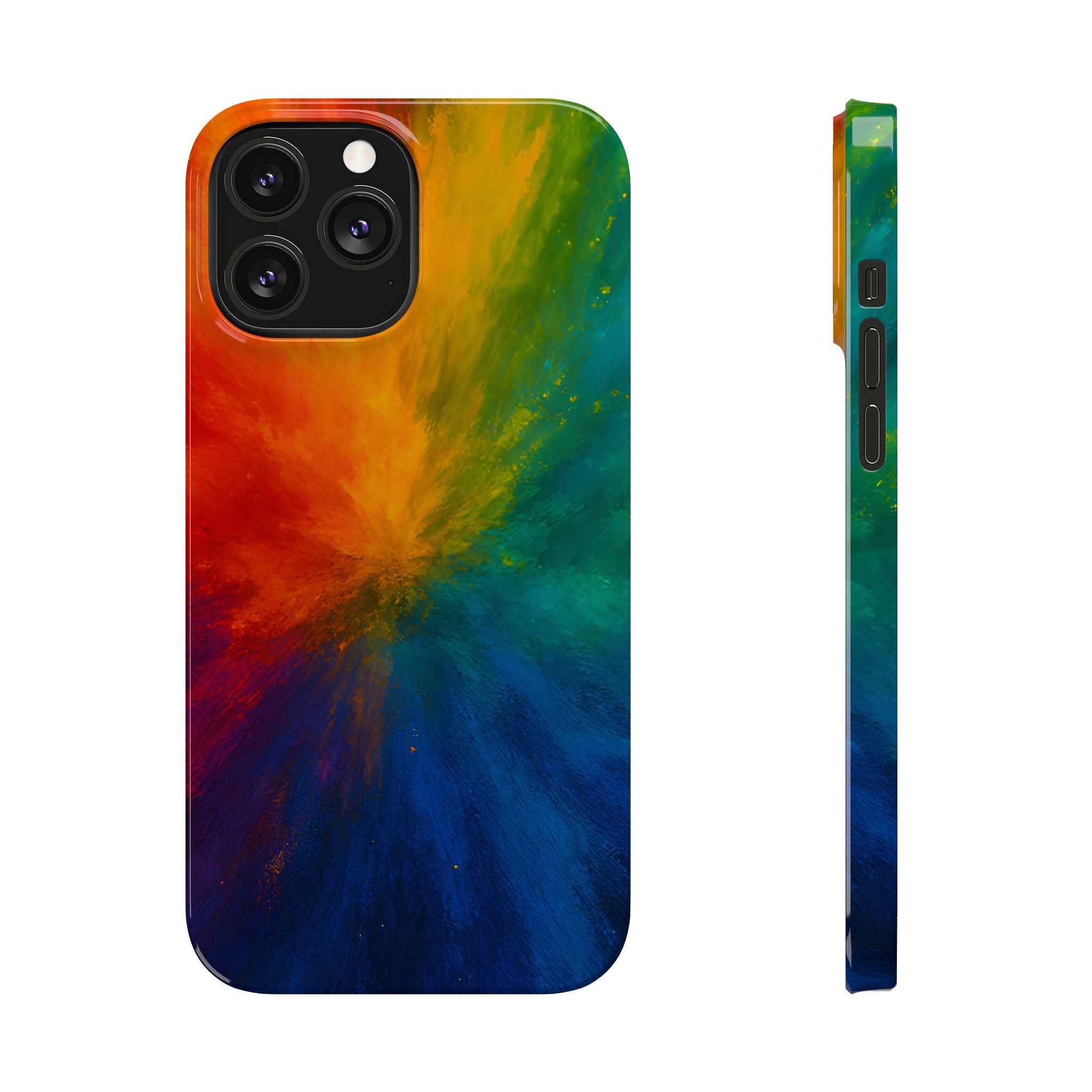 Slim Phone Case — Vibrant Rainbow Explosion Abstract Art
