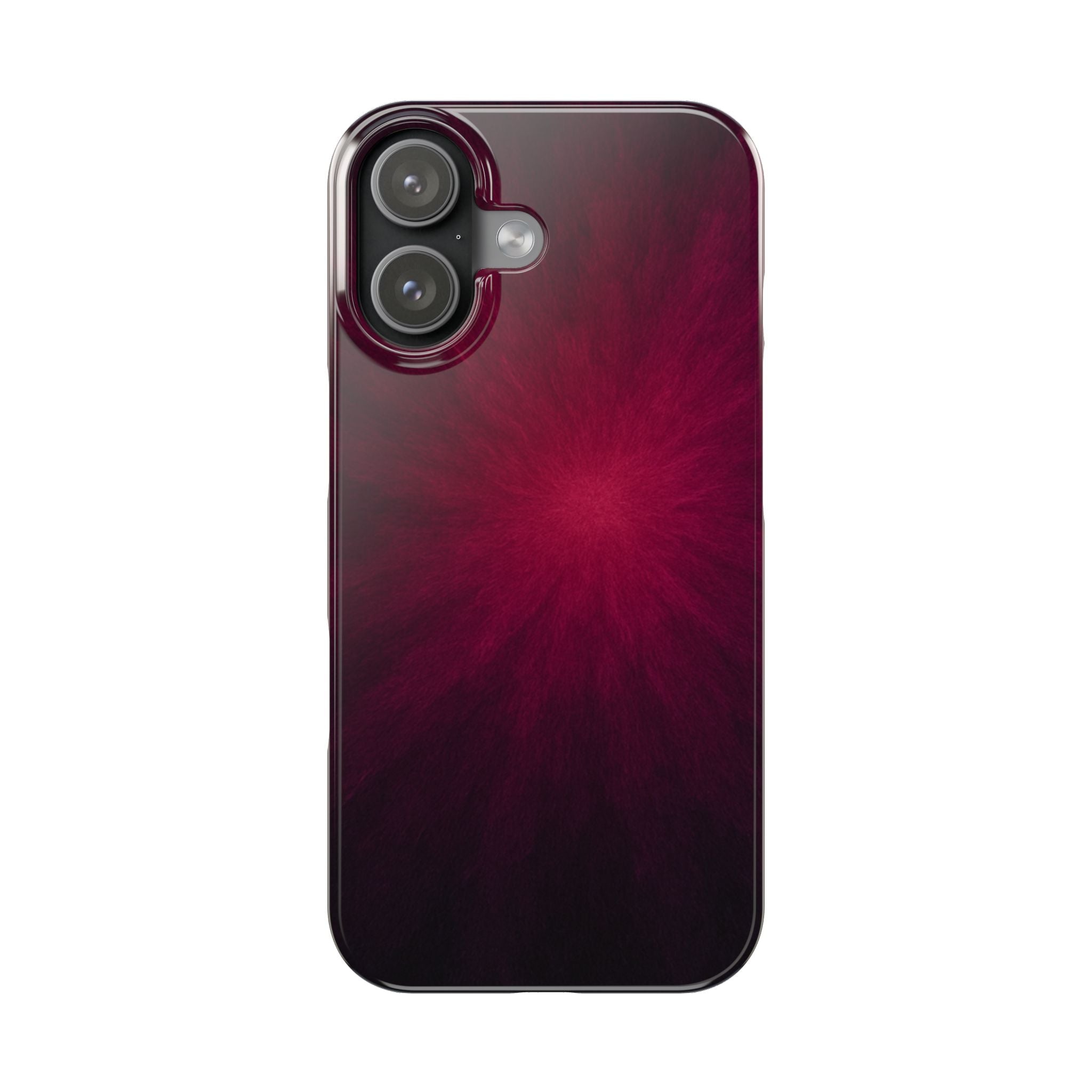Burgundy Nebula Slim Phone Case — Deep Red Galaxy Design