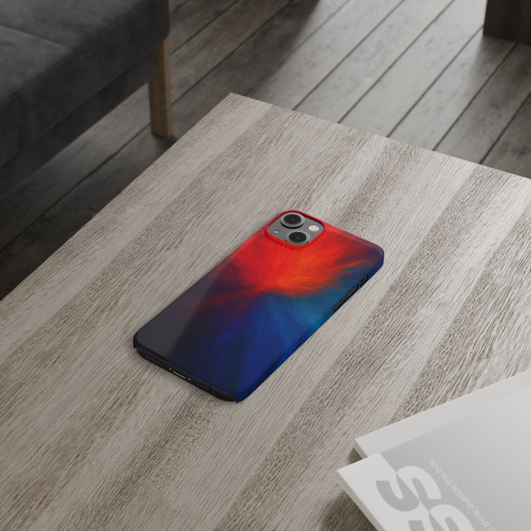 Slim Phone Case — Vivid Red & Blue Nebula Abstract Phone Cover