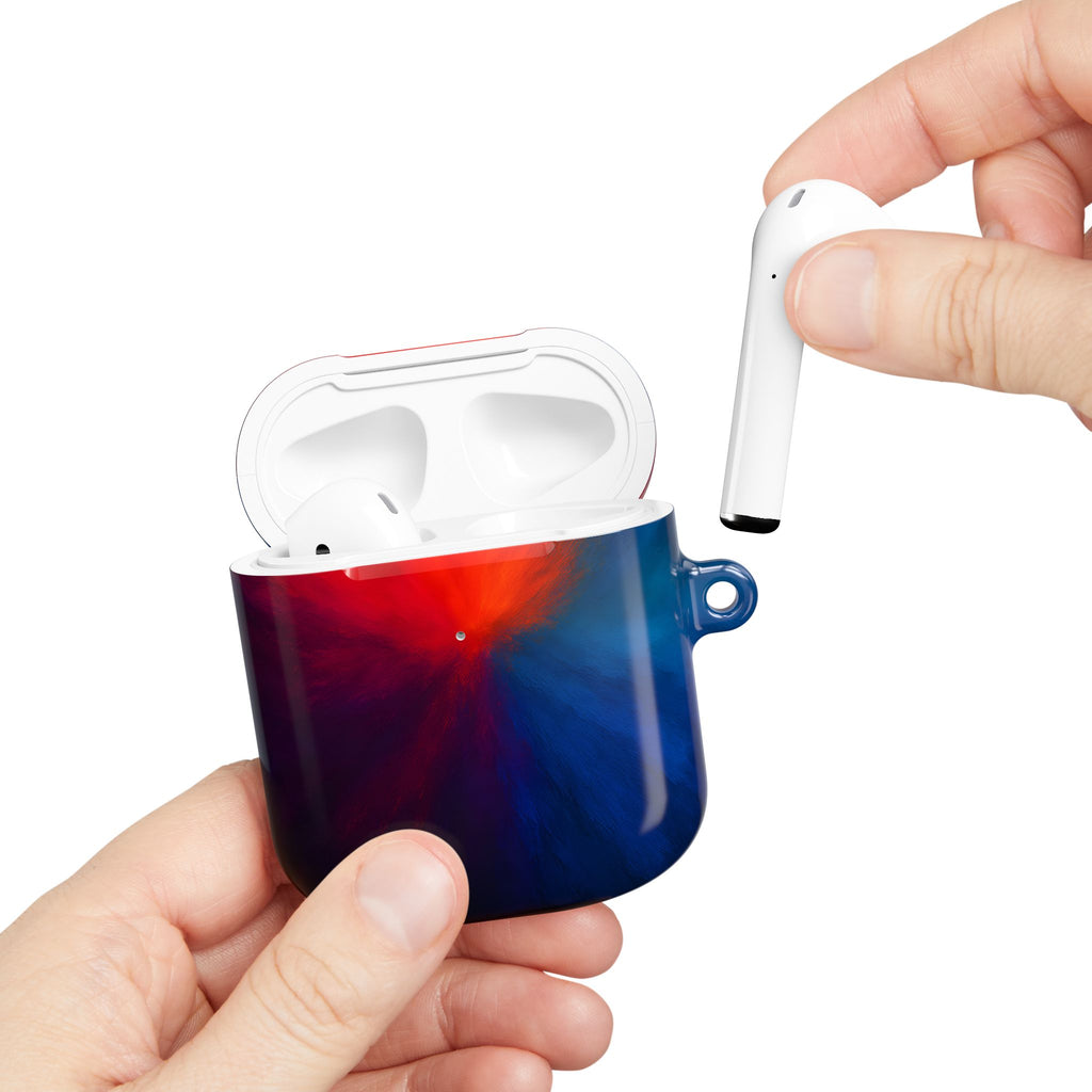 AirPod Case — Vivid Red & Blue Nebula Protective Cover