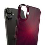 Burgundy Nebula Slim Phone Case — Deep Red Galaxy Design