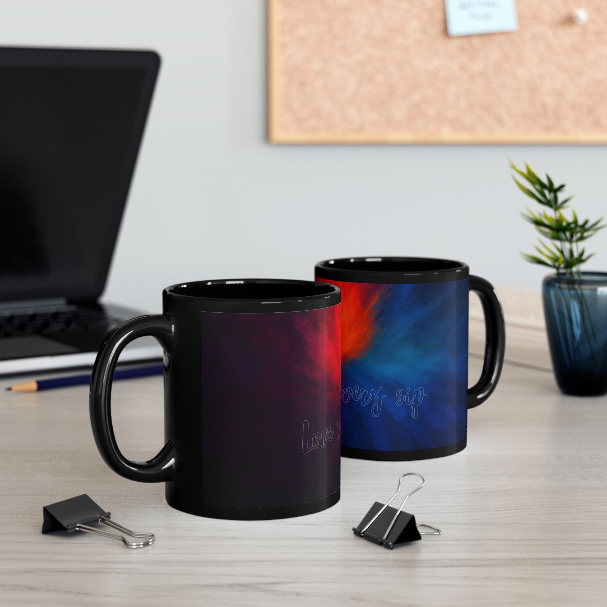 Nebula Glow Black Mug — "Light in Every Storm" Inspirational Coffee Cup (11oz/15oz)