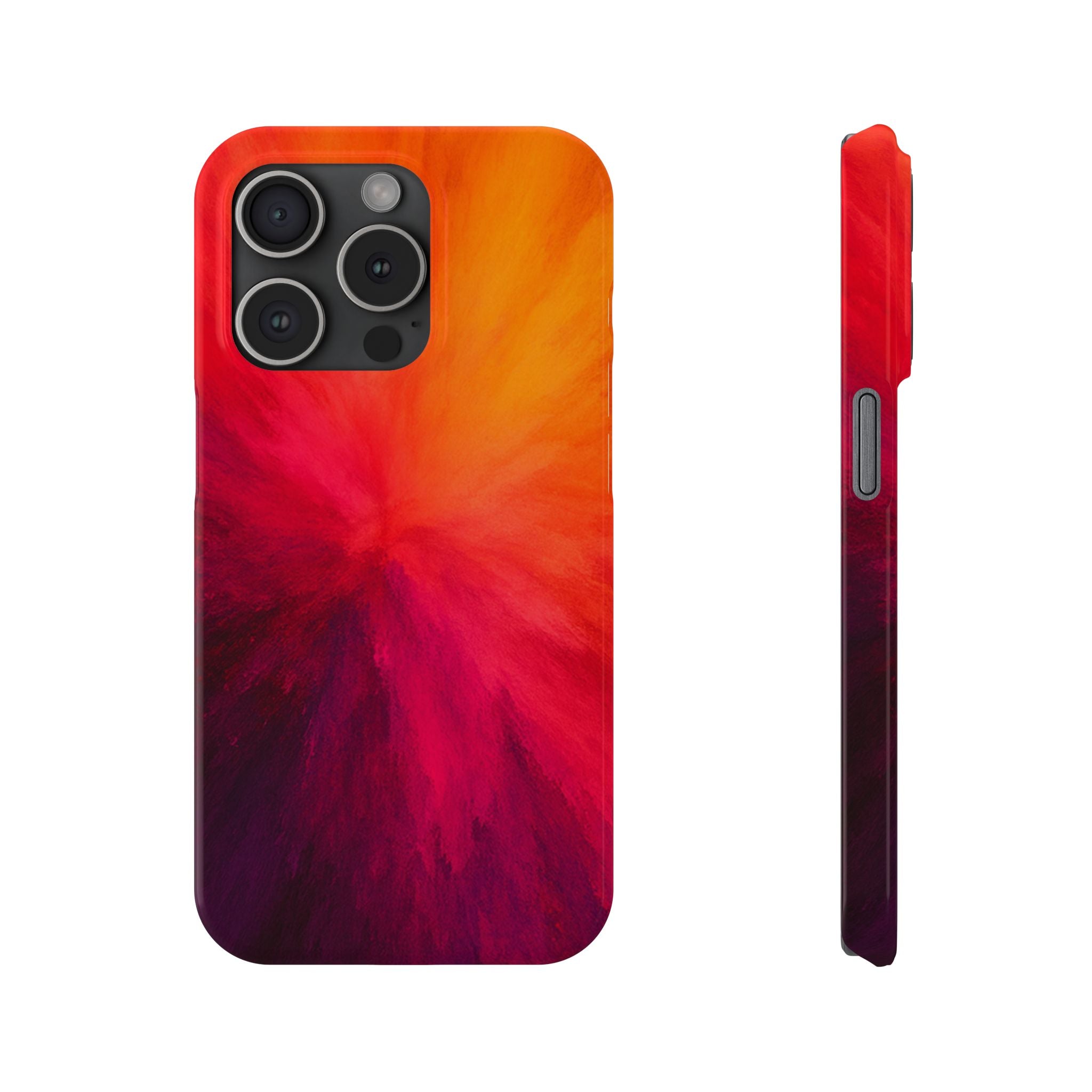 Slim Phone Case — Vibrant Sunset Abstract Red Orange Swirl