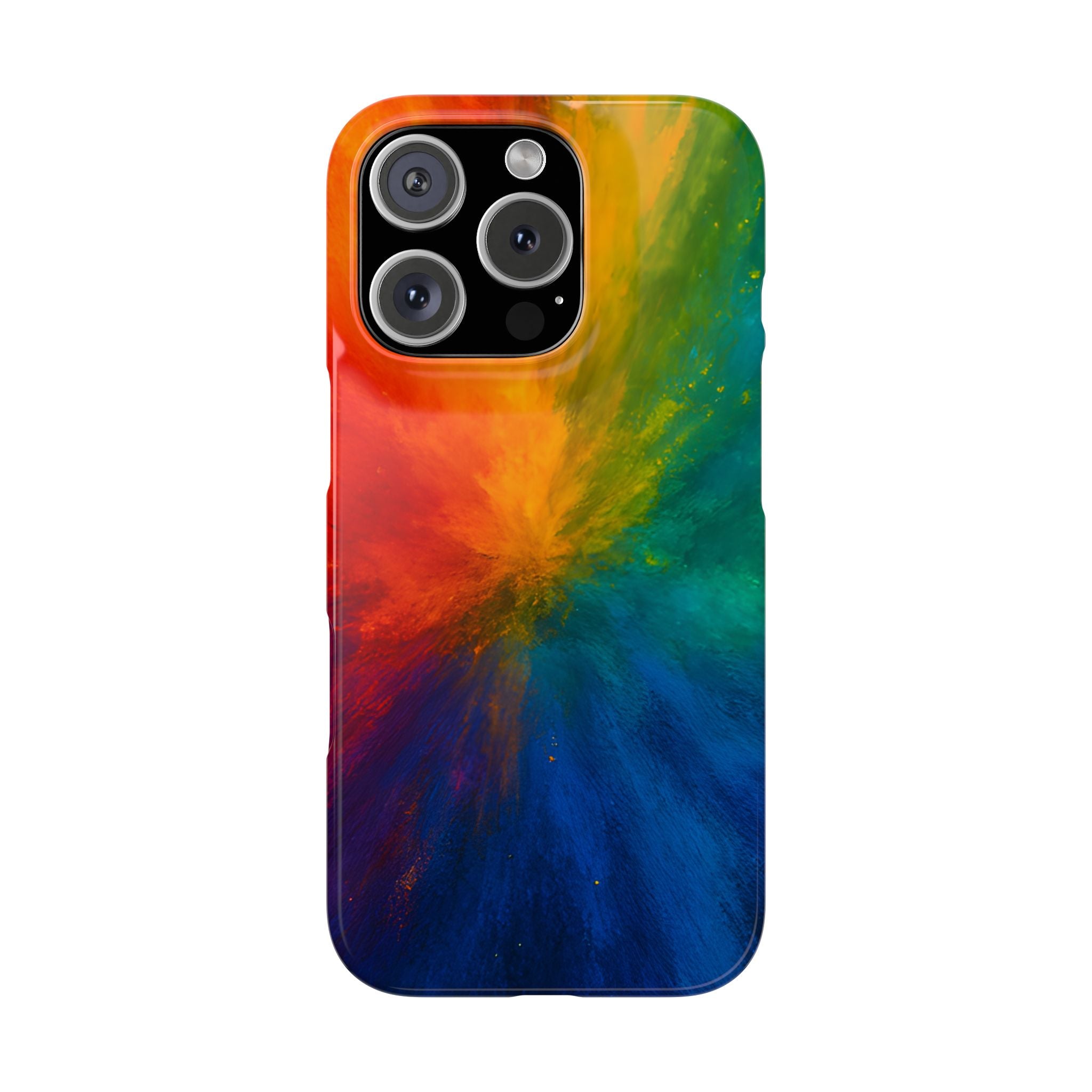 Slim Phone Case — Vibrant Rainbow Explosion Abstract Art