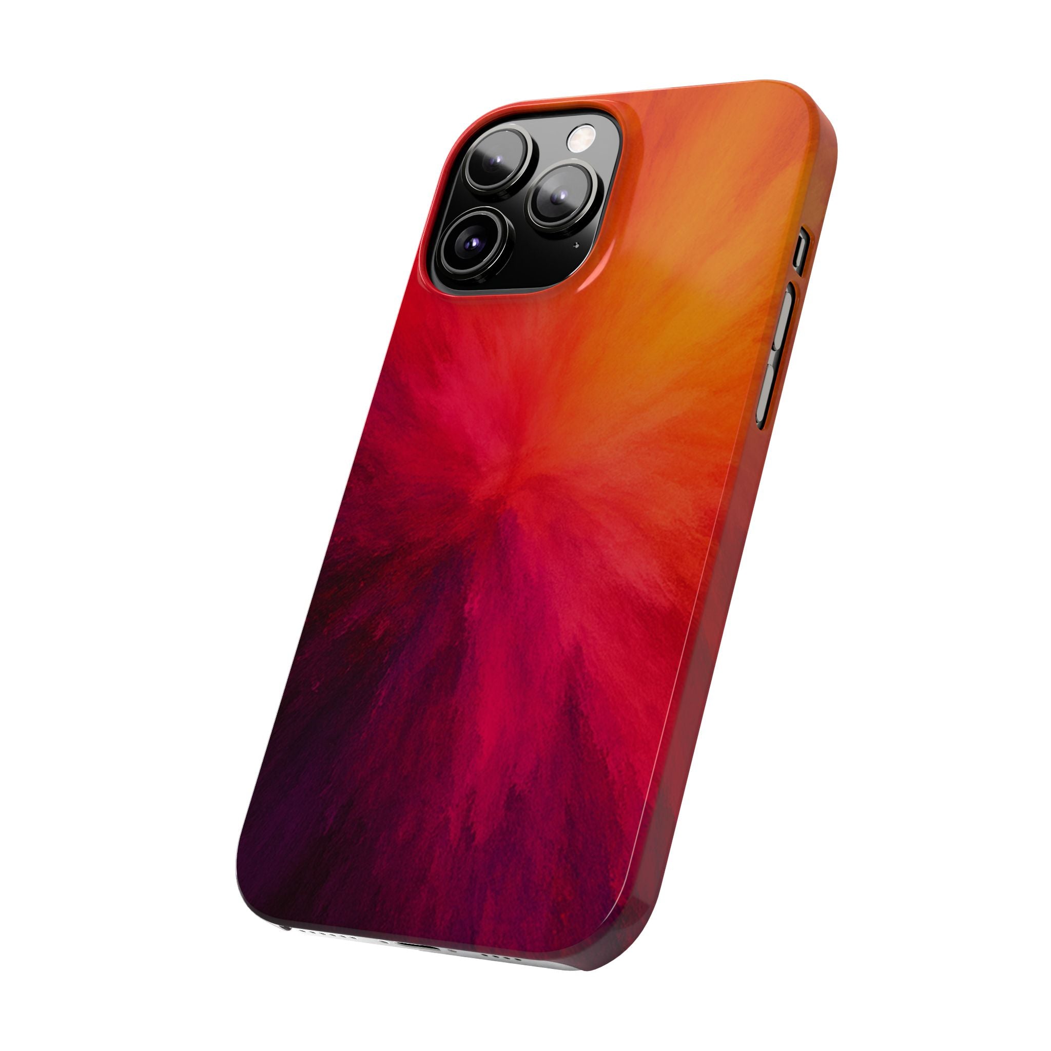 Slim Phone Case — Vibrant Sunset Abstract Red Orange Swirl