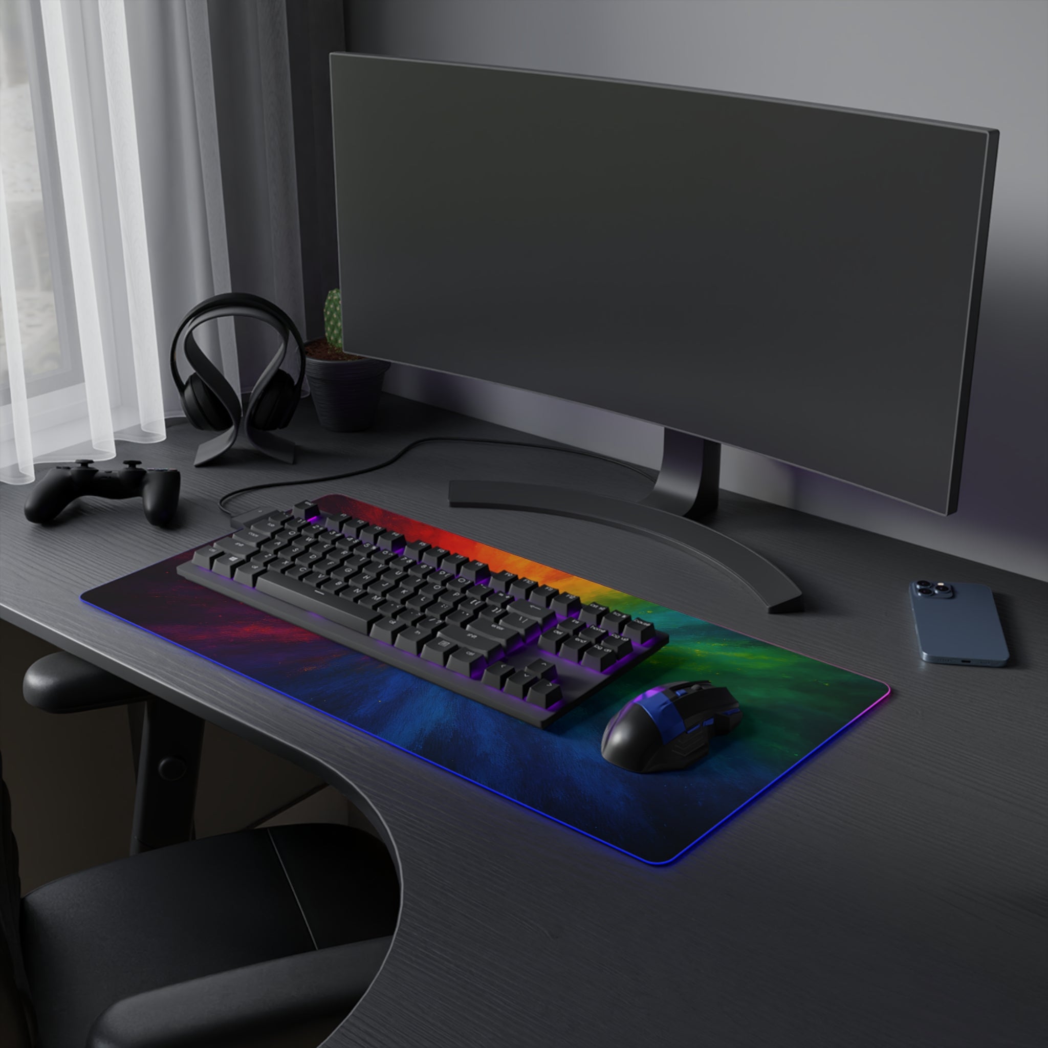RGB Nebula LED Gaming Mouse Pad — Extended Desk Mat