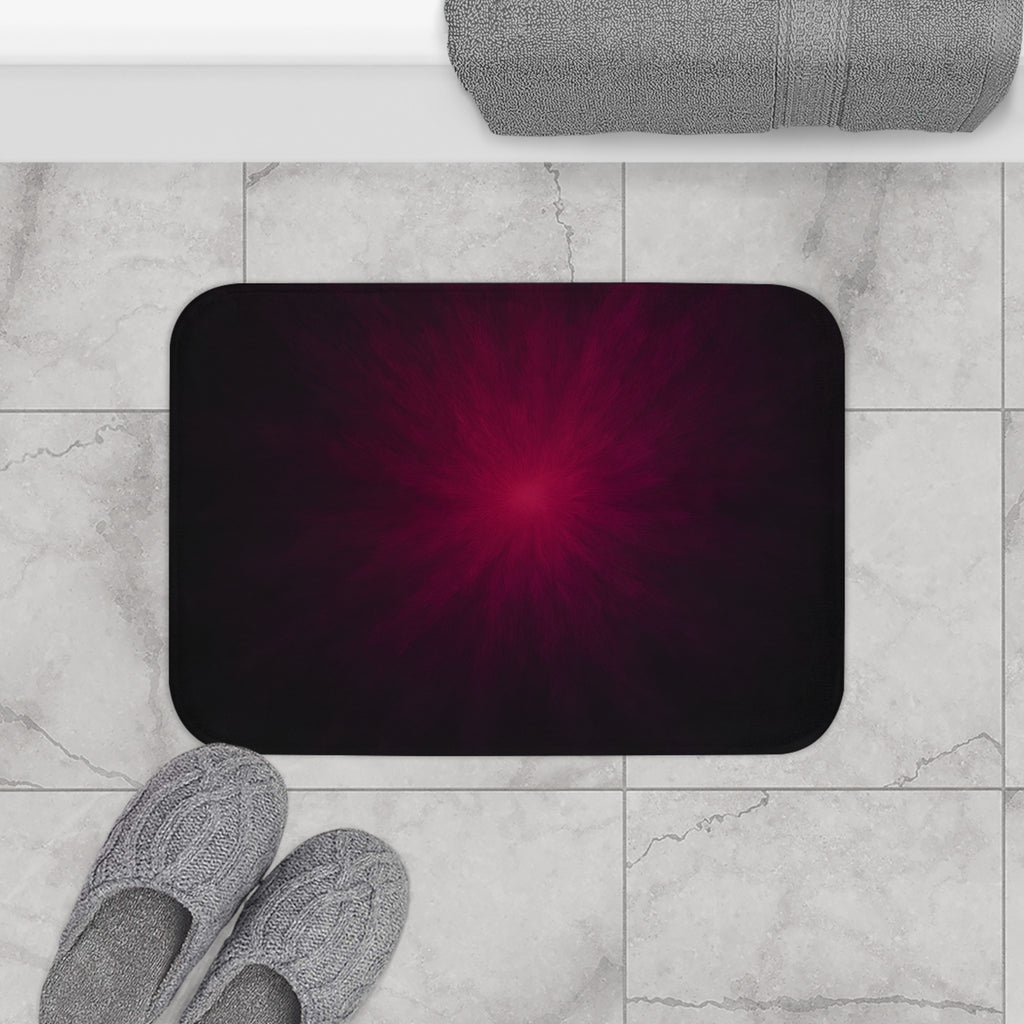 Dark Radiance Bath Mat — Deep Burgundy Glow Bathroom Rug