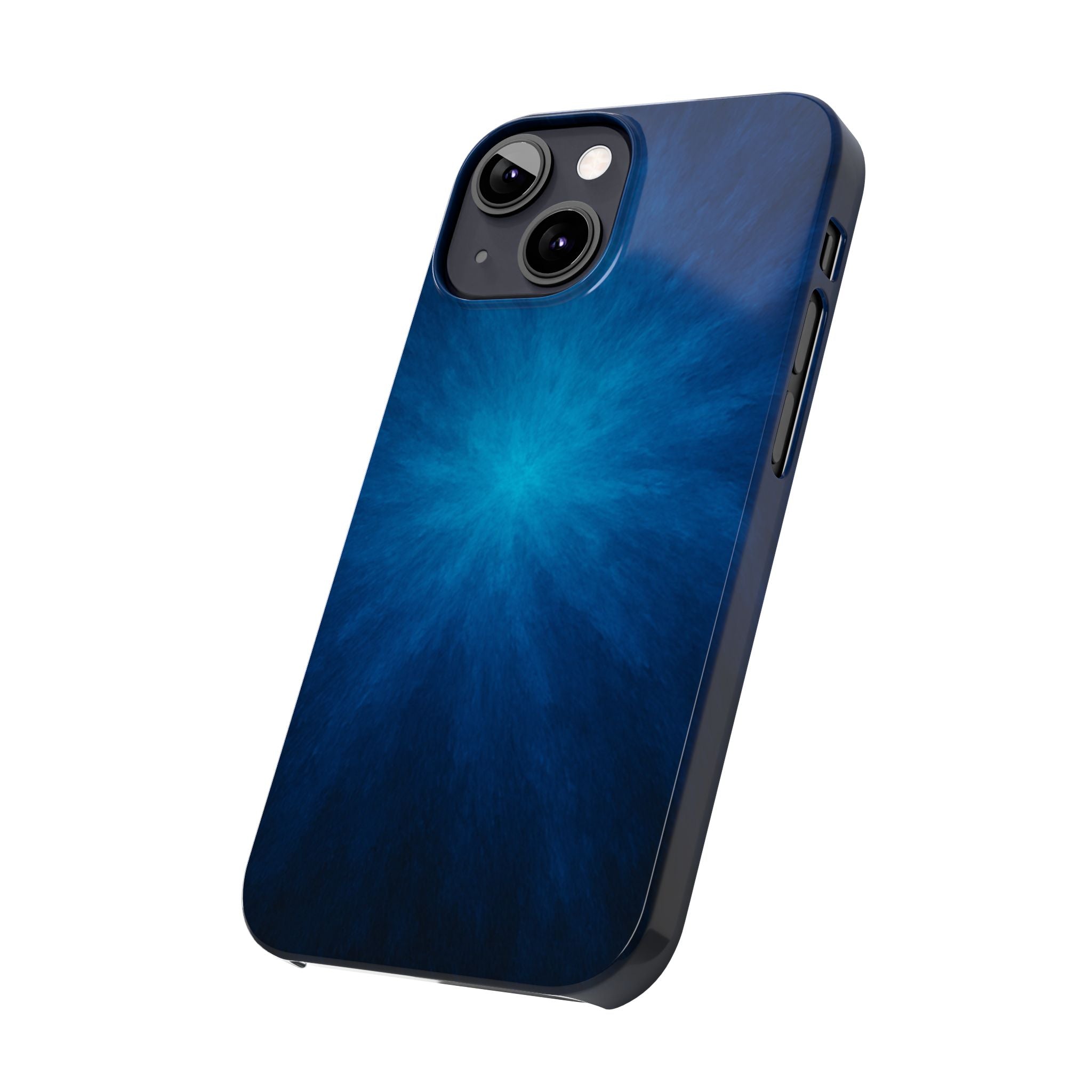 Blue Nebula Slim Phone Case — Abstract Starburst Galaxy Design