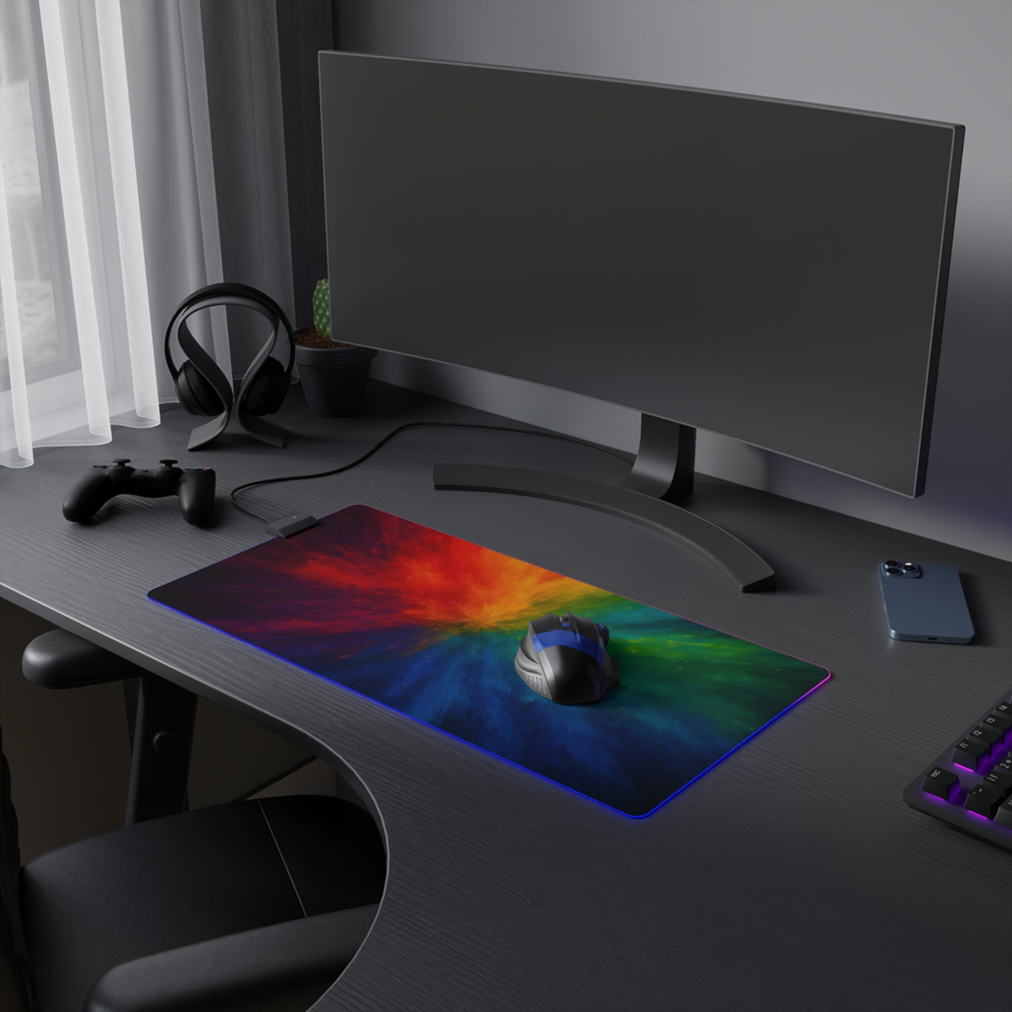 RGB Nebula LED Gaming Mouse Pad — Extended Desk Mat