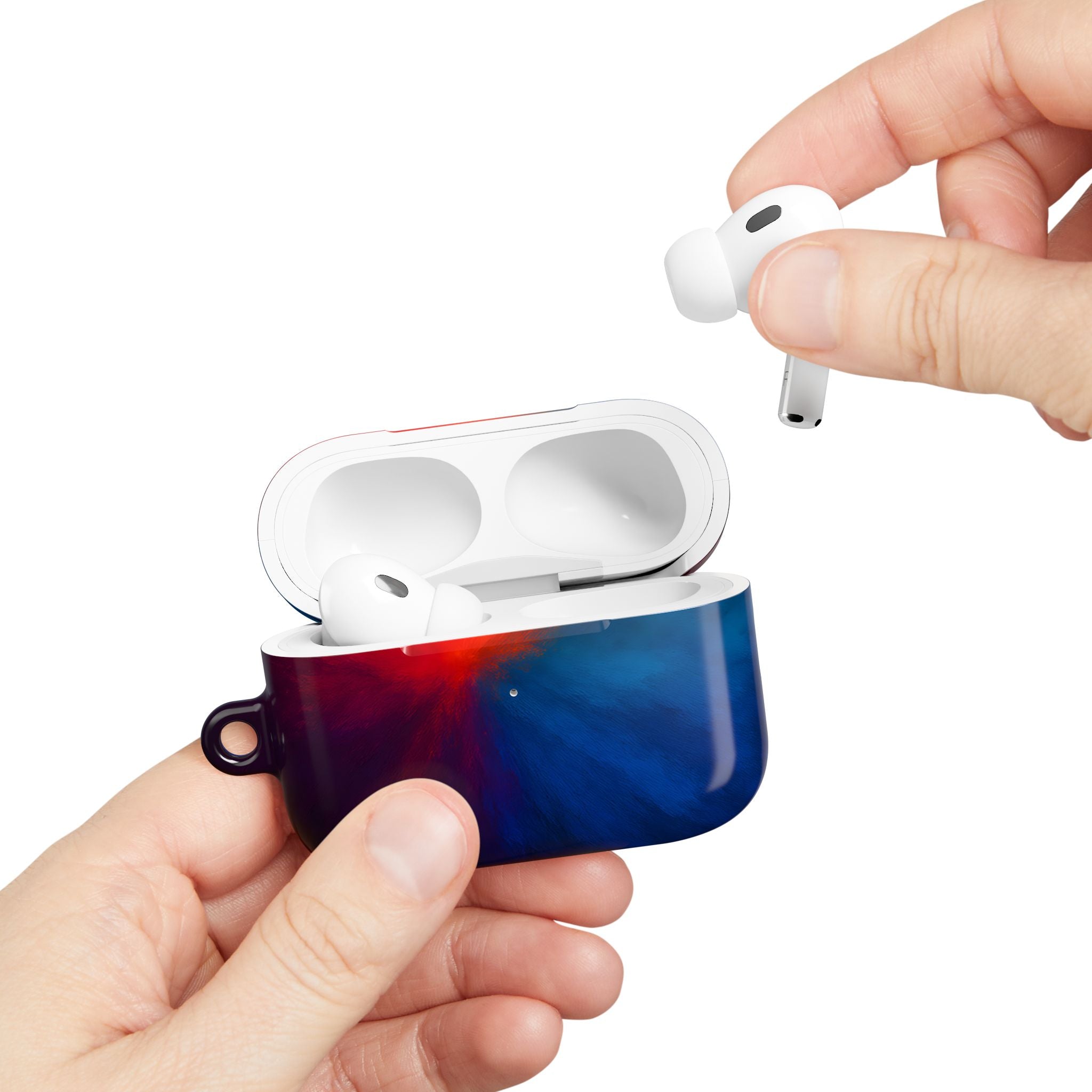 AirPod Case — Vivid Red & Blue Nebula Protective Cover