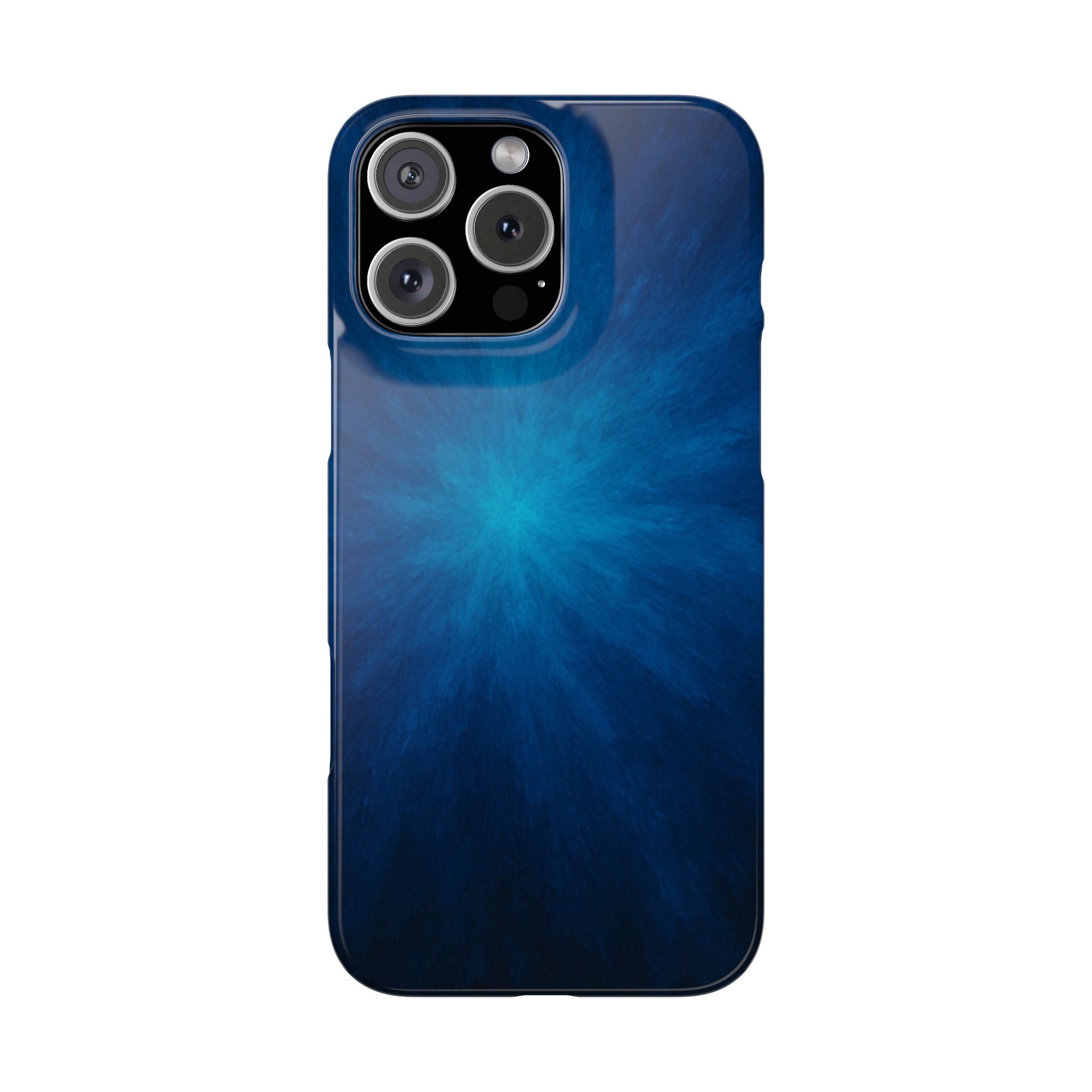 Blue Nebula Slim Phone Case — Abstract Starburst Galaxy Design