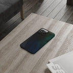 Slim Phone Case — Deep Emerald & Navy Abstract Swirl
