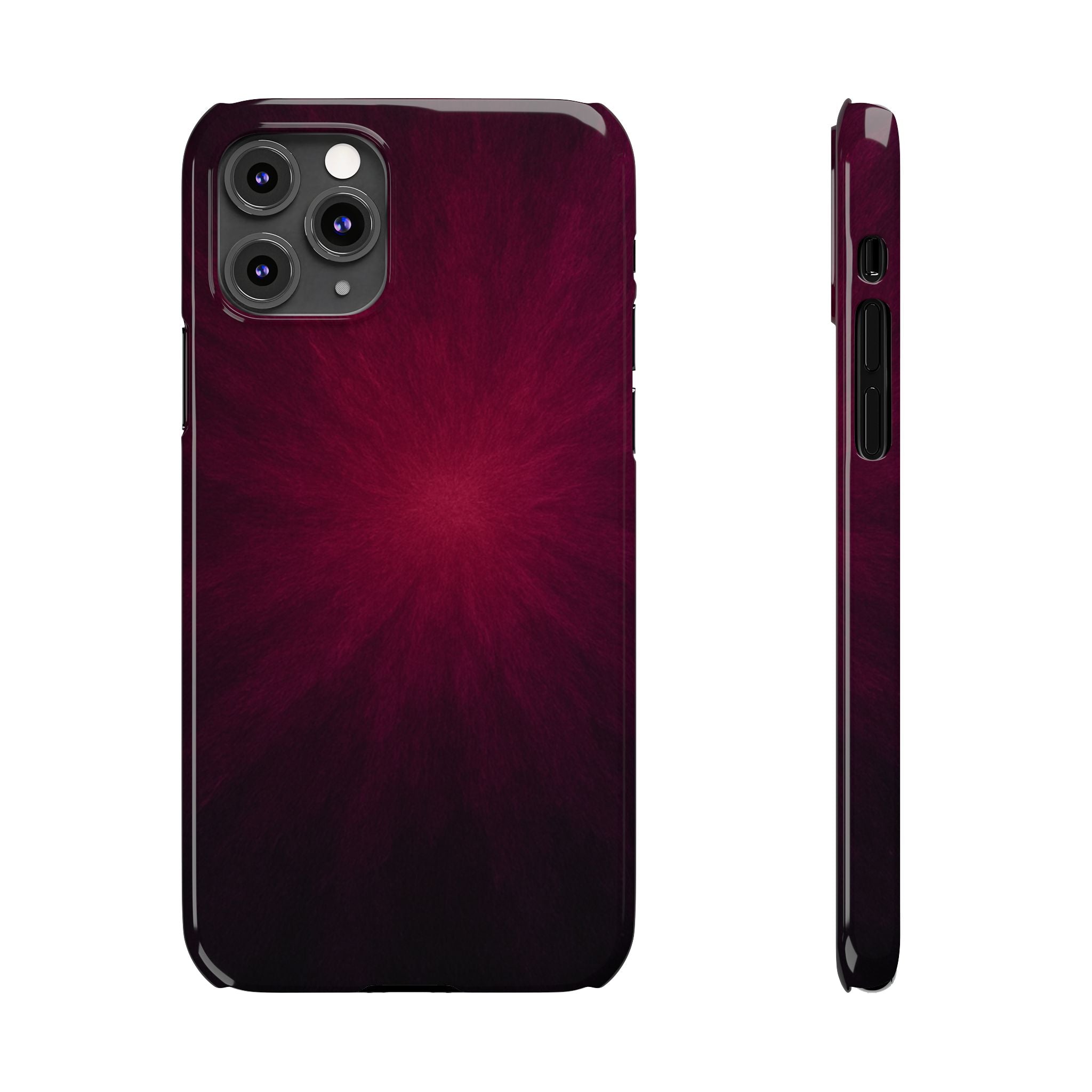 Burgundy Nebula Slim Phone Case — Deep Red Galaxy Design