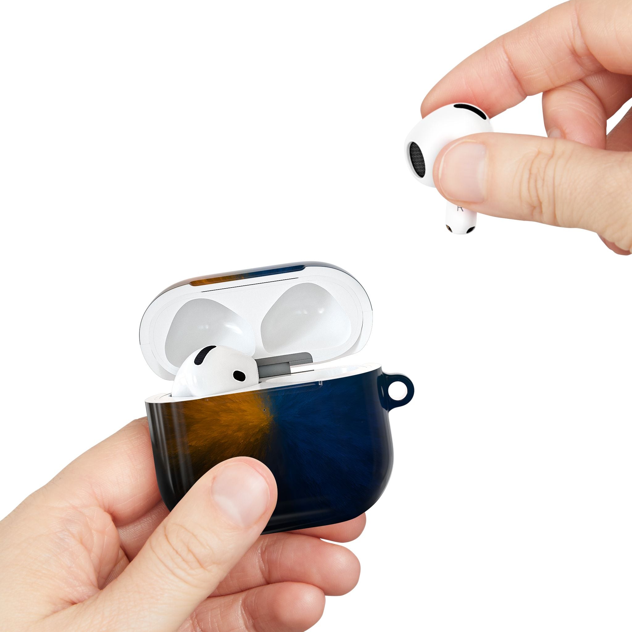 AirPod Case — Blue & Orange Nebula Protective Cover