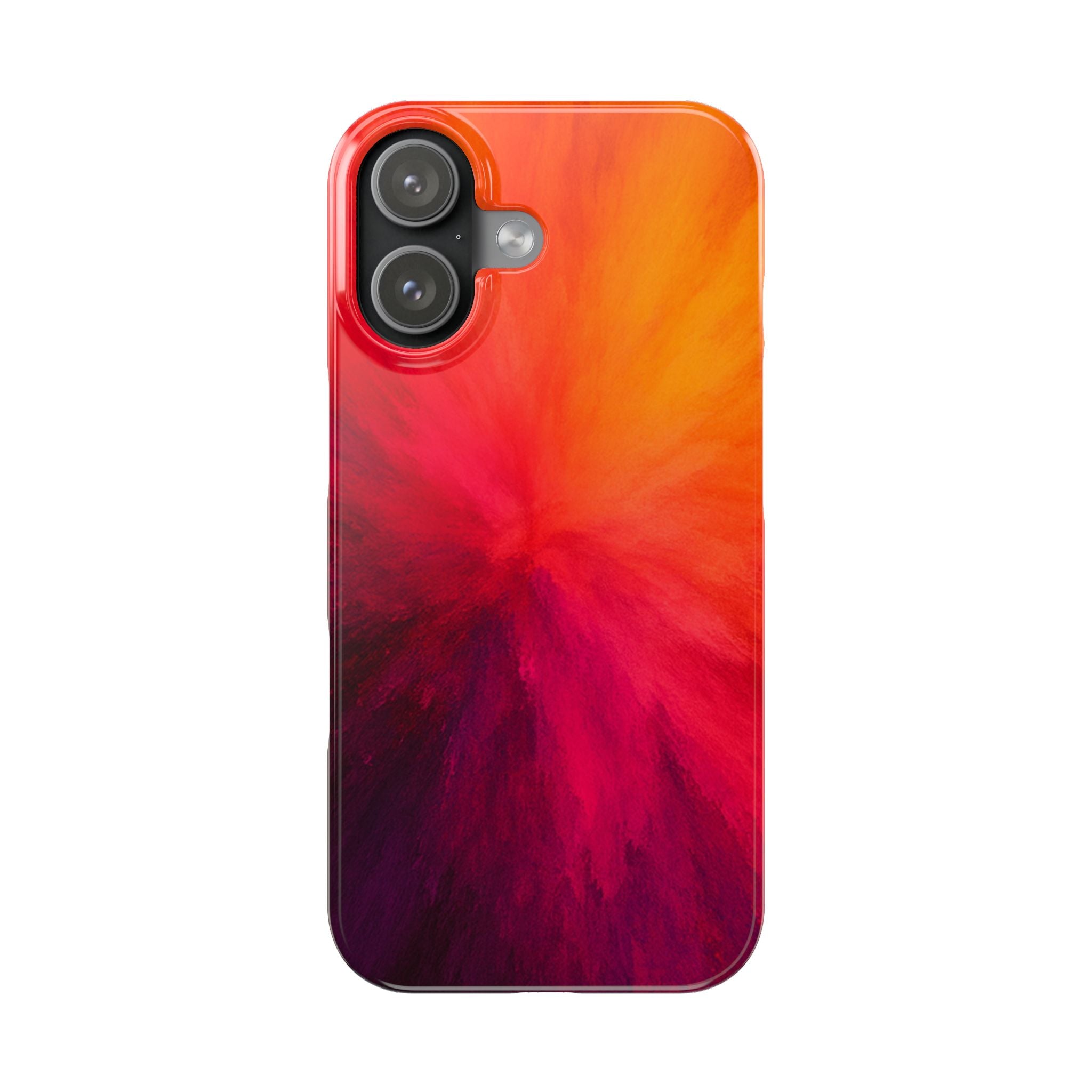Slim Phone Case — Vibrant Sunset Abstract Red Orange Swirl