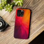 Slim Phone Case — Vibrant Sunset Abstract Red Orange Swirl