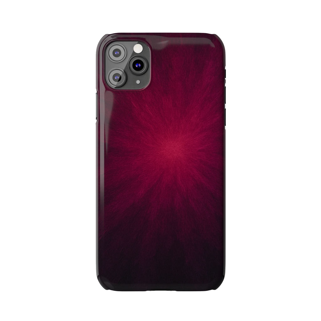 Burgundy Nebula Slim Phone Case — Deep Red Galaxy Design