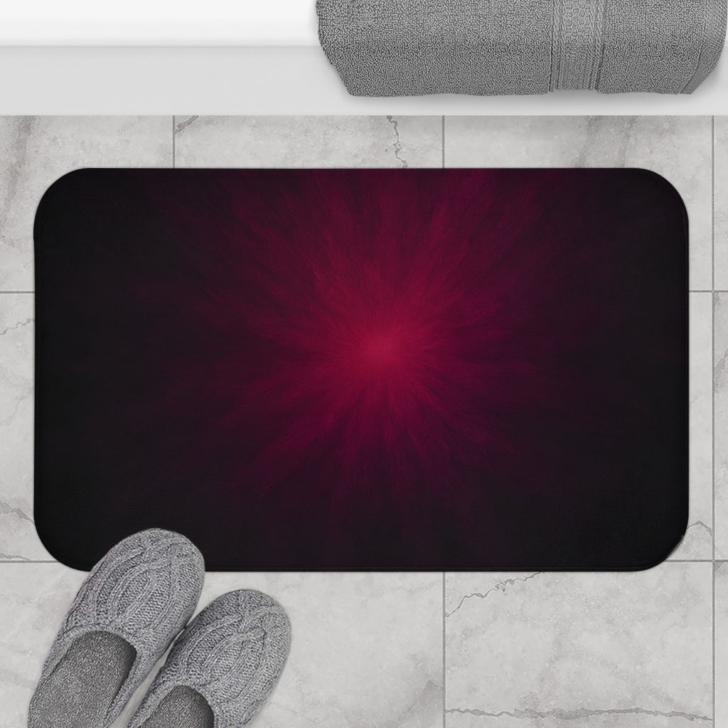 Dark Radiance Bath Mat — Deep Burgundy Glow Bathroom Rug