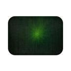 Emerald Glow Bath Mat — Soft Non-Slip Bathroom Rug with Subtle Green Radiant Center