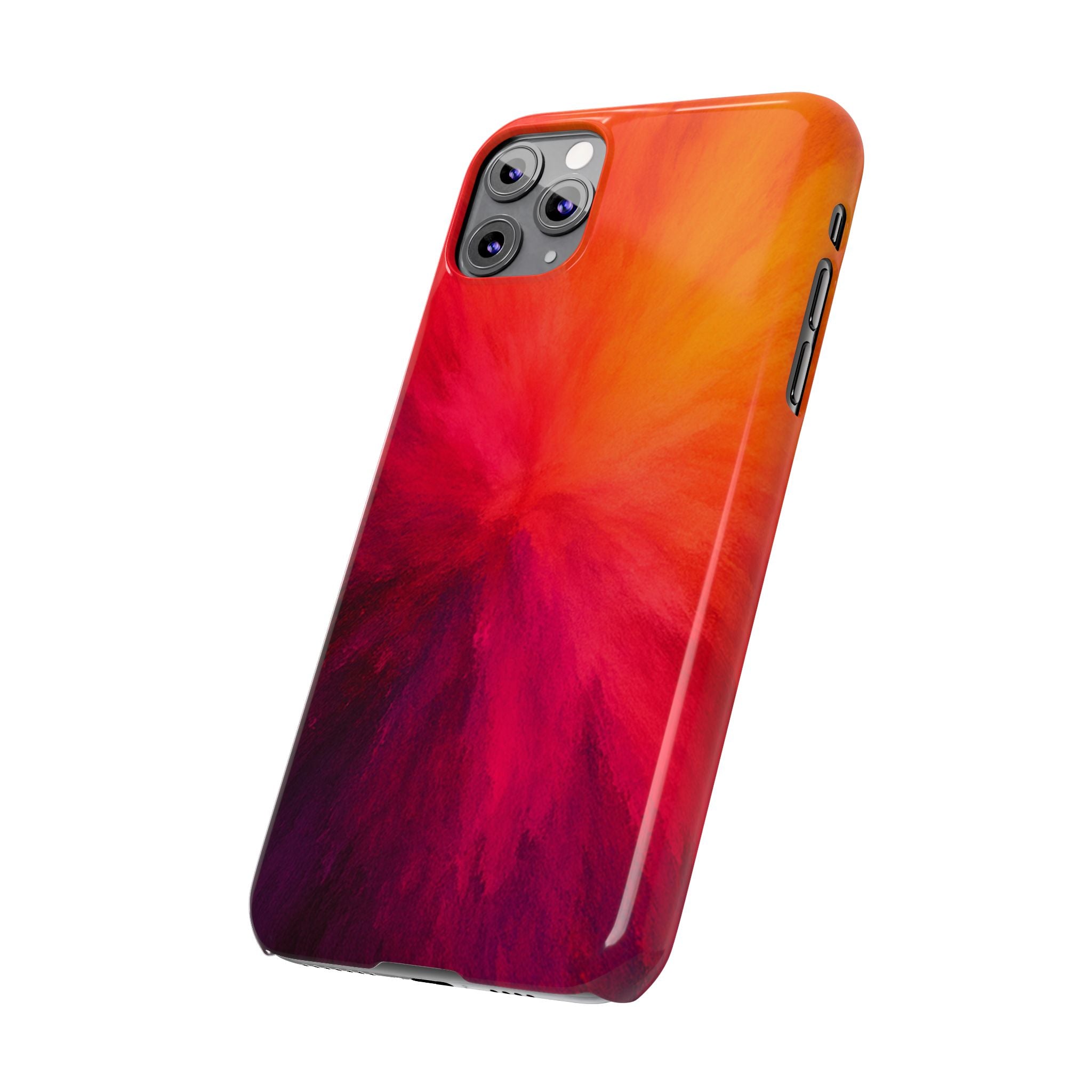 Slim Phone Case — Vibrant Sunset Abstract Red Orange Swirl
