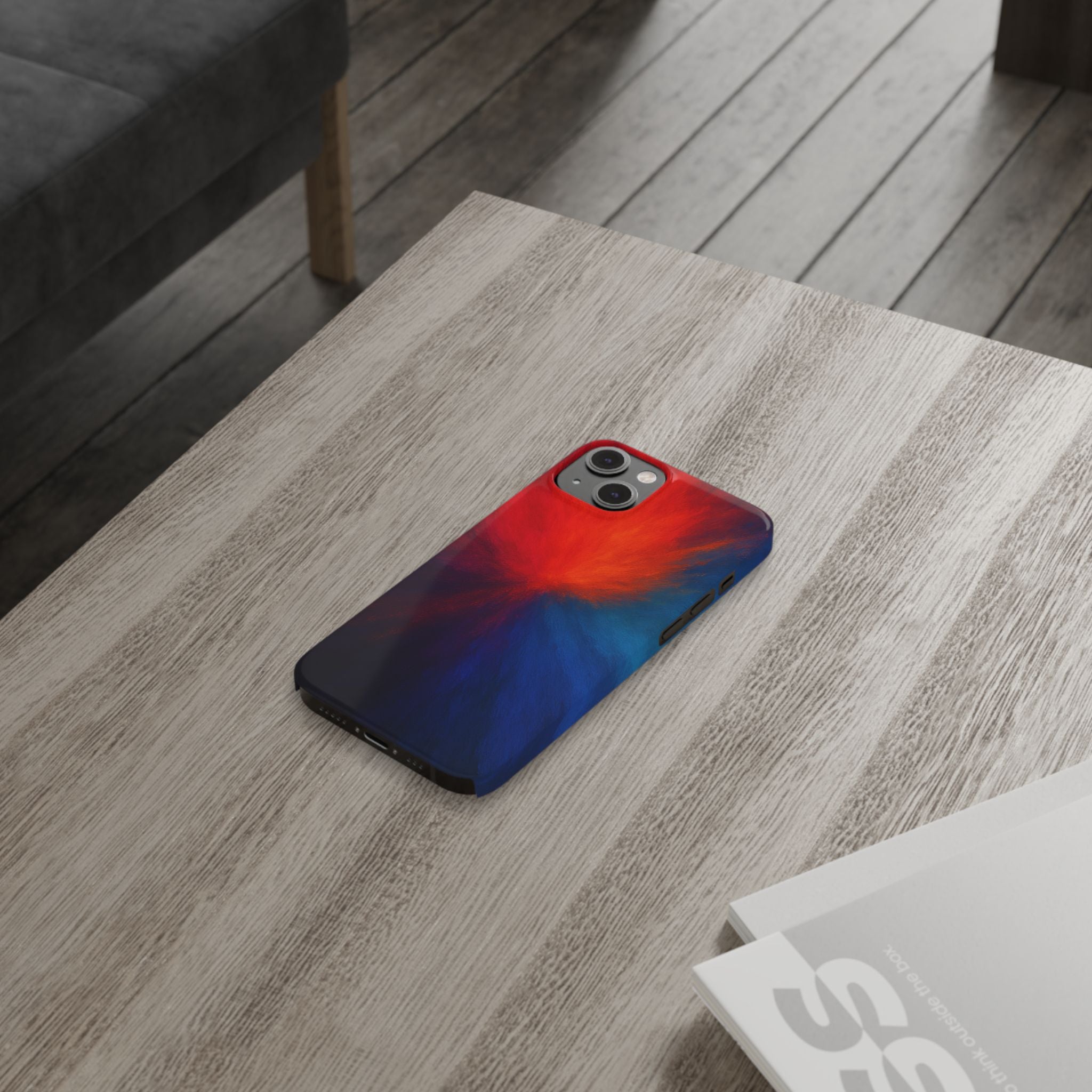 Slim Phone Case — Vivid Red & Blue Nebula Abstract Phone Cover