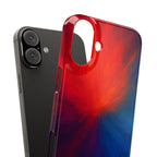 Slim Phone Case — Vivid Red & Blue Nebula Abstract Phone Cover