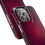 Burgundy Nebula Slim Phone Case — Deep Red Galaxy Design
