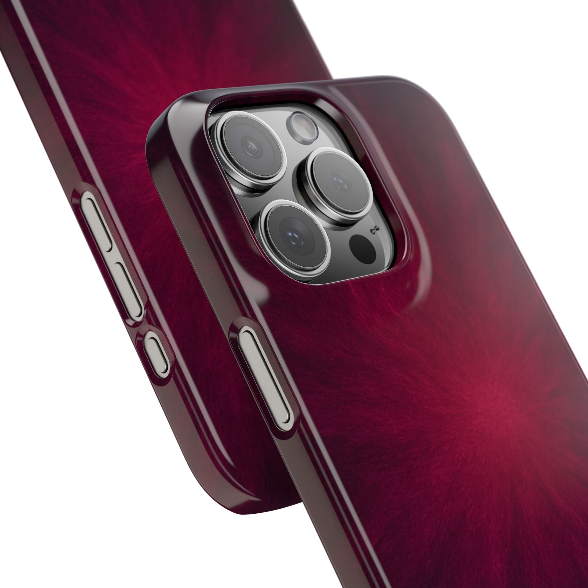 Burgundy Nebula Slim Phone Case — Deep Red Galaxy Design