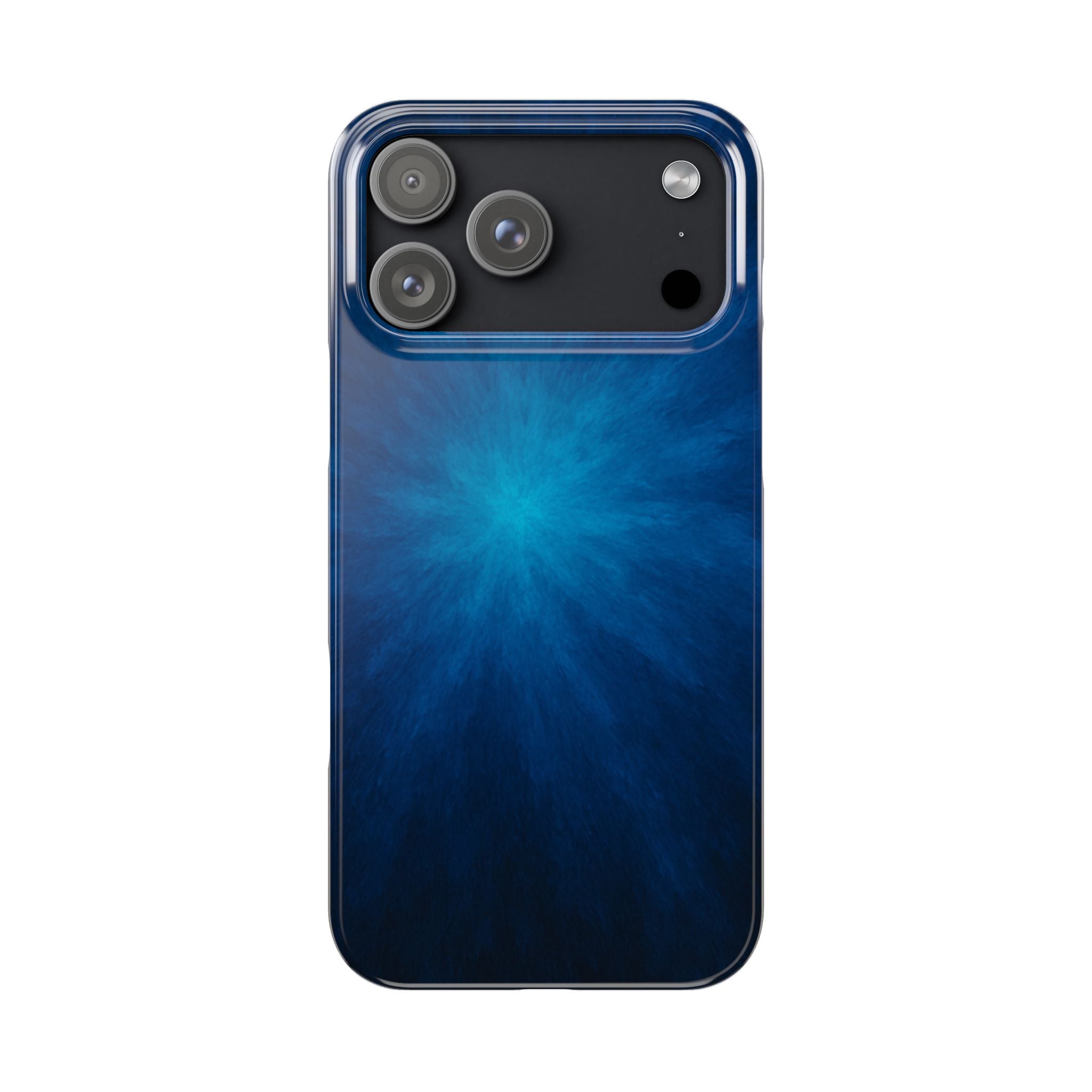 Blue Nebula Slim Phone Case — Abstract Starburst Galaxy Design