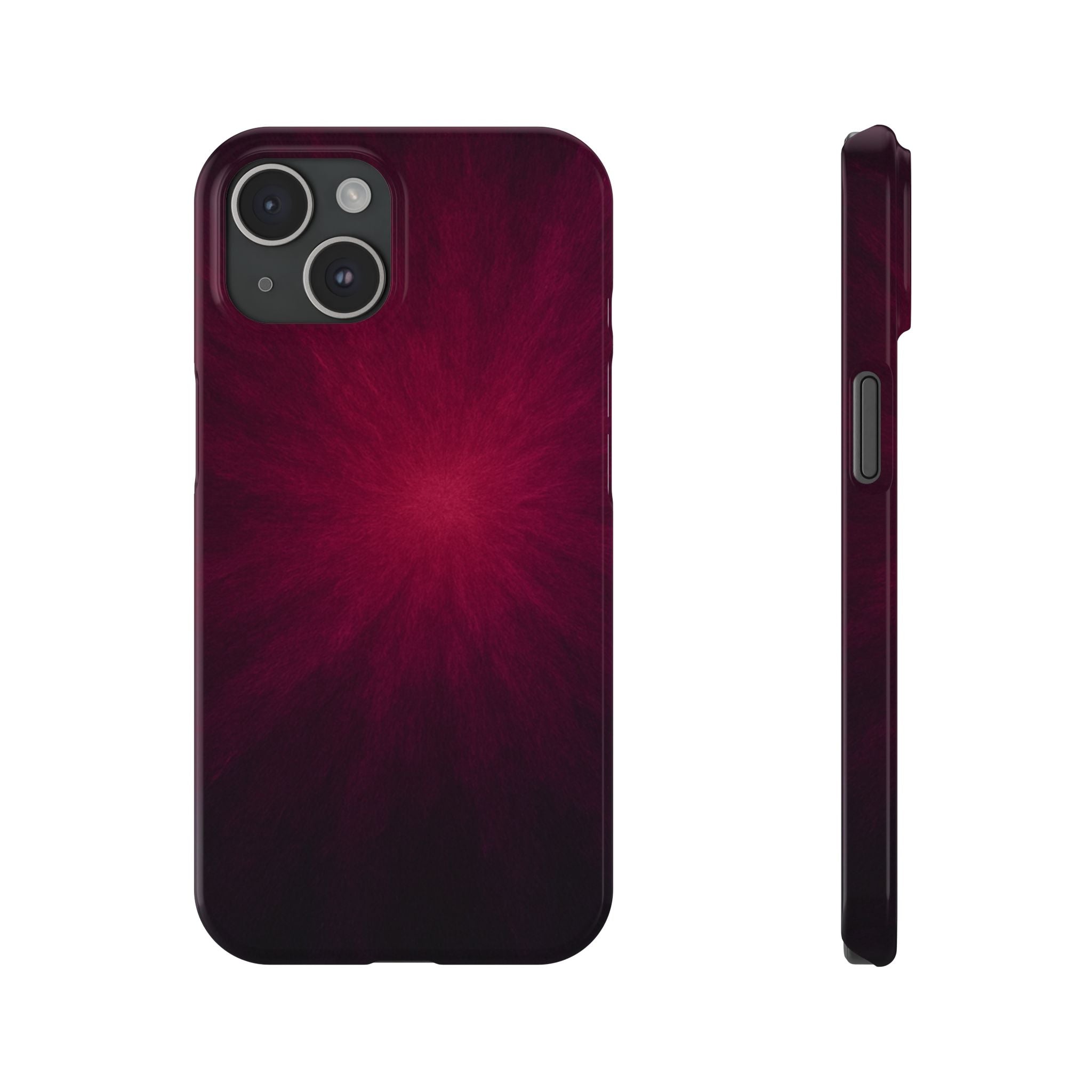 Burgundy Nebula Slim Phone Case — Deep Red Galaxy Design