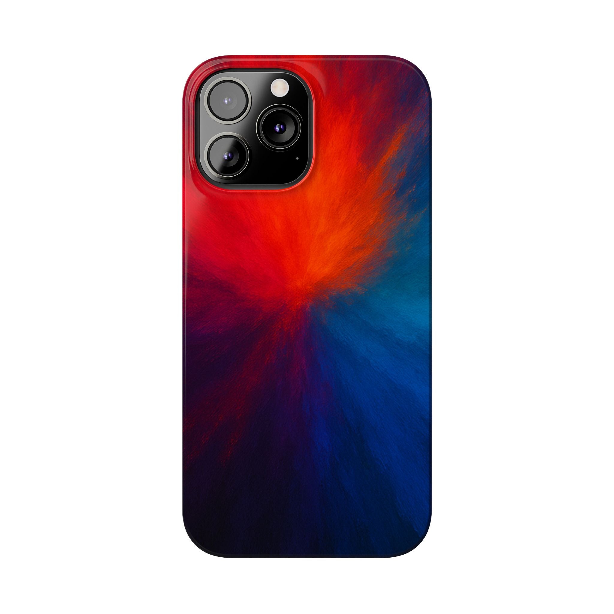 Slim Phone Case — Vivid Red & Blue Nebula Abstract Phone Cover