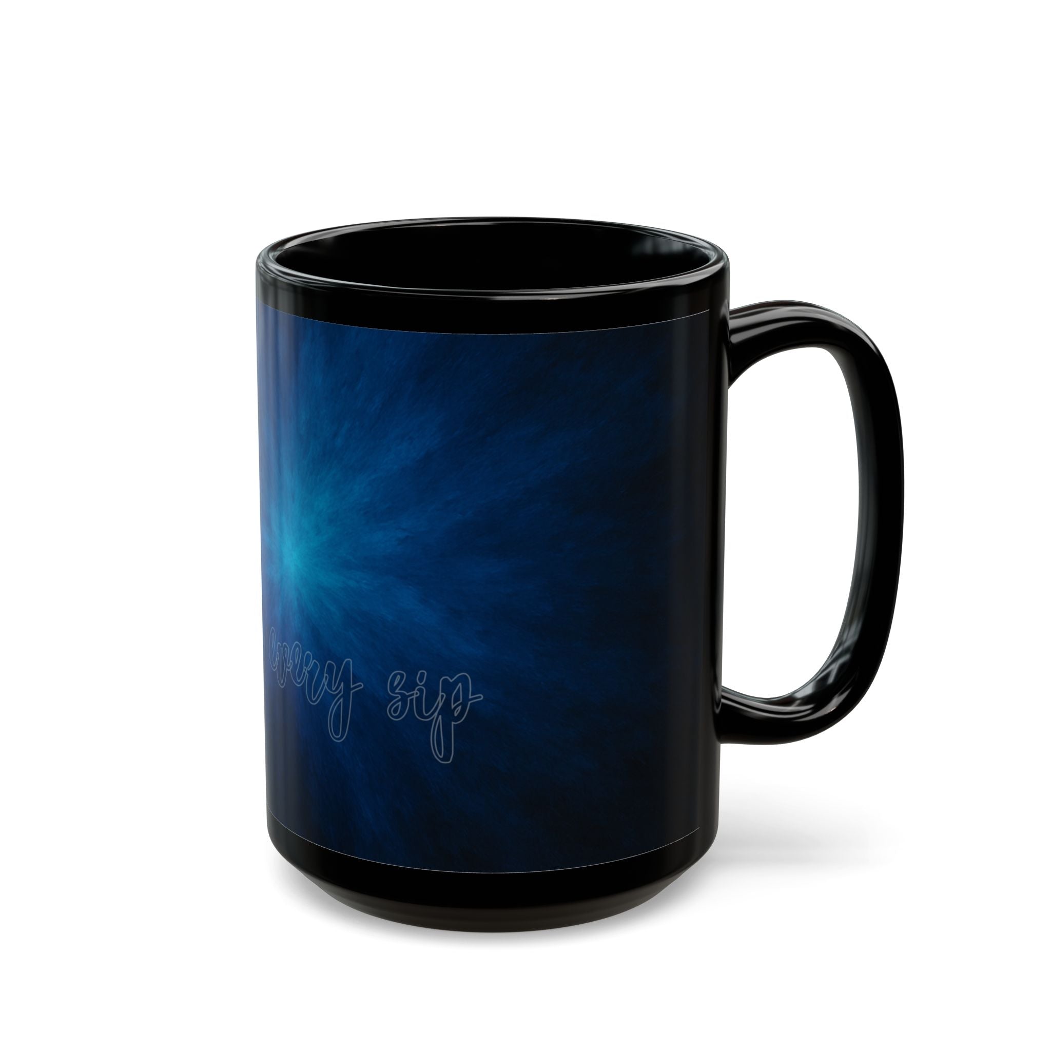 Blue Nebula Black Mug – Inspirational "You Are Every Step" Coffee Cup (11oz, 15oz)