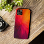 Slim Phone Case — Vibrant Sunset Abstract Red Orange Swirl