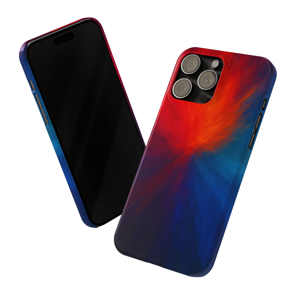 Slim Phone Case — Vivid Red & Blue Nebula Abstract Phone Cover