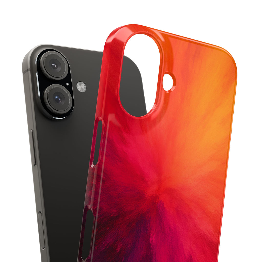 Slim Phone Case — Vibrant Sunset Abstract Red Orange Swirl
