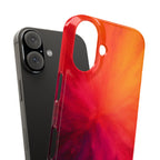 Slim Phone Case — Vibrant Sunset Abstract Red Orange Swirl