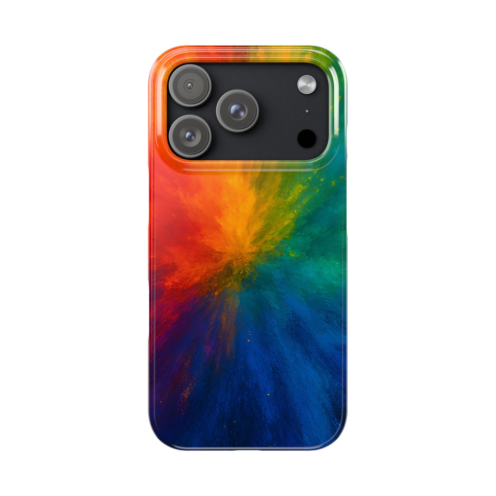 Slim Phone Case — Vibrant Rainbow Explosion Abstract Art