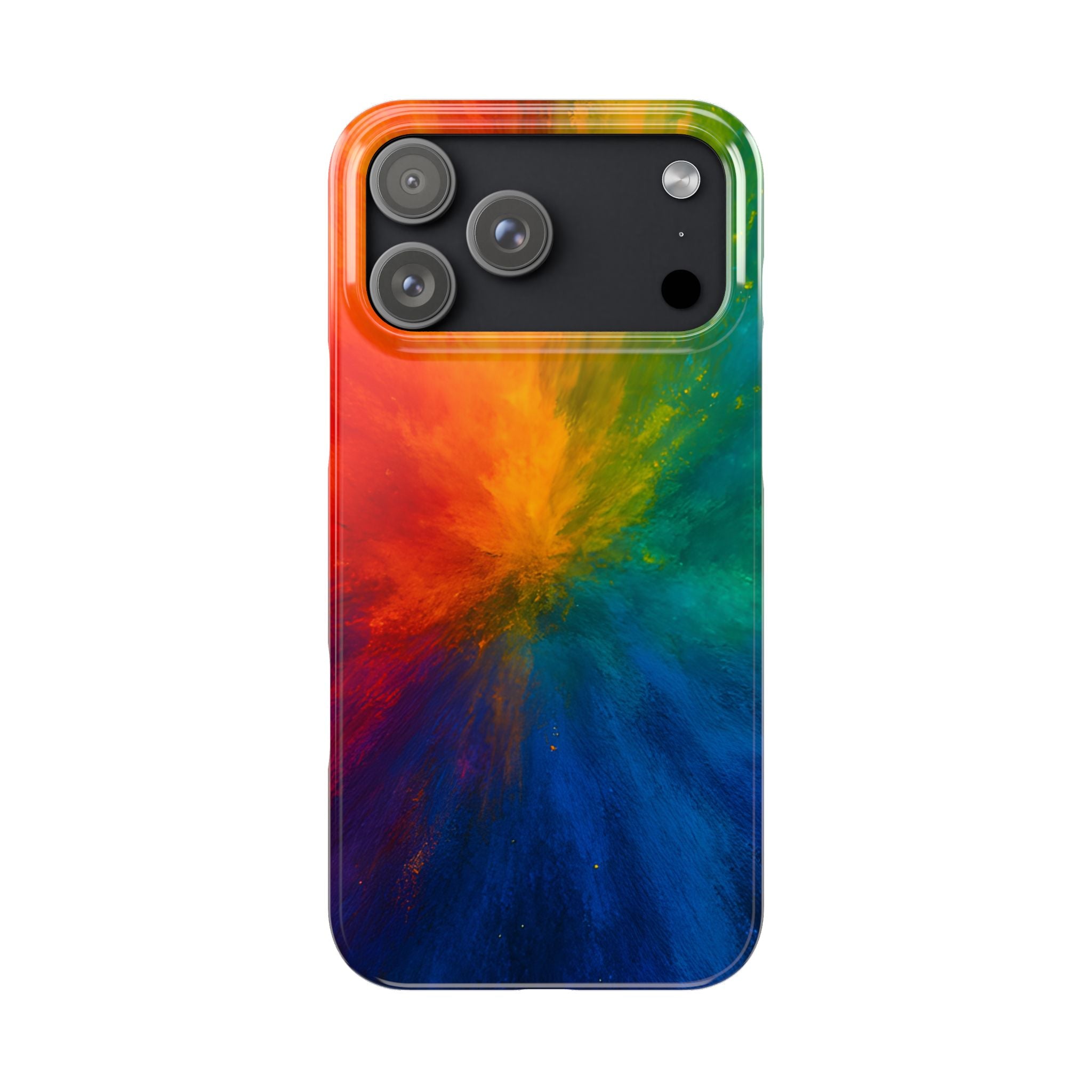 Slim Phone Case — Vibrant Rainbow Explosion Abstract Art