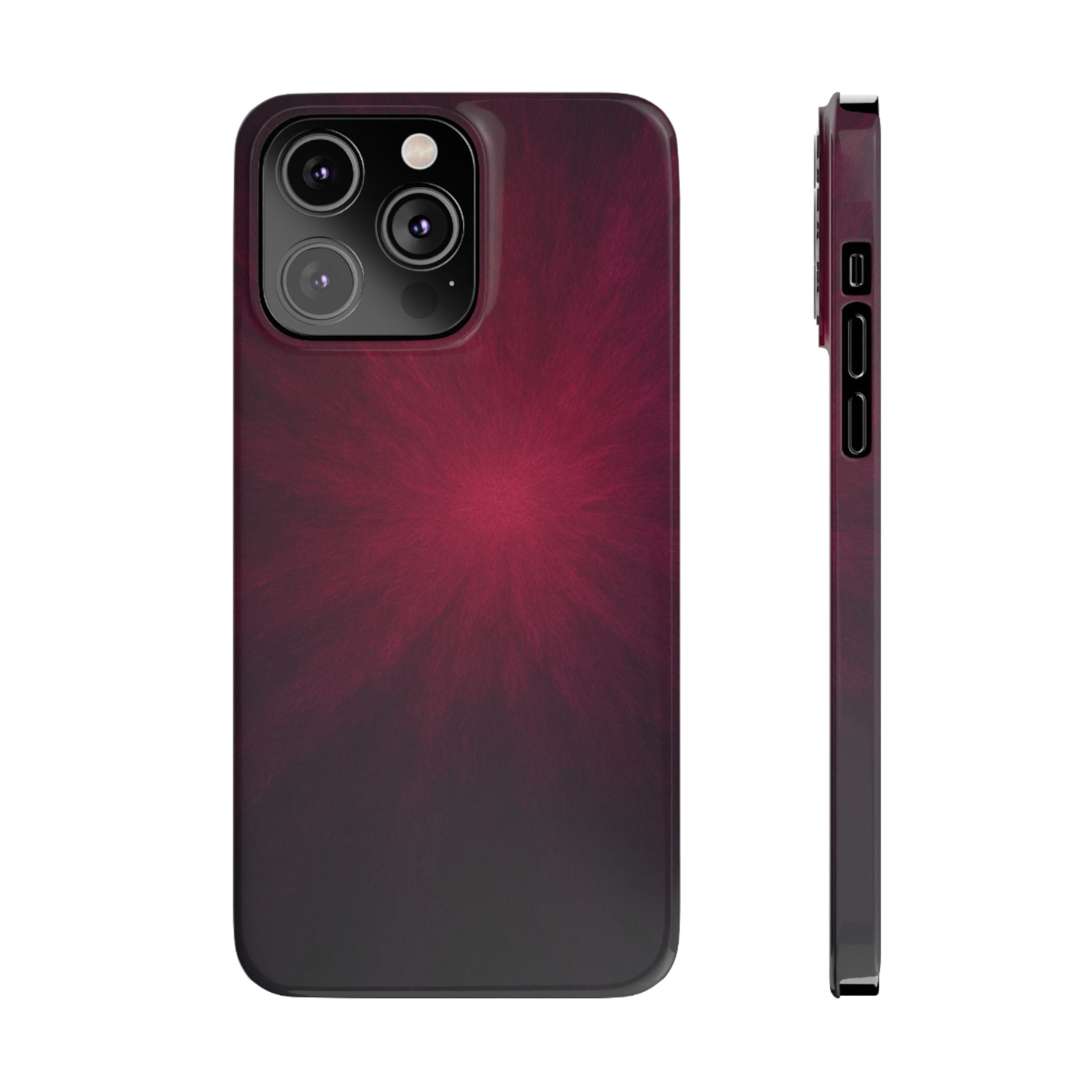 Burgundy Nebula Slim Phone Case — Deep Red Galaxy Design