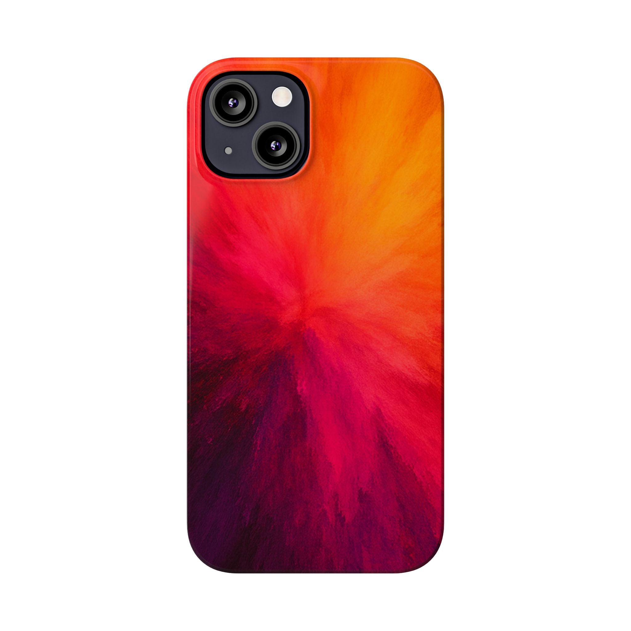 Slim Phone Case — Vibrant Sunset Abstract Red Orange Swirl