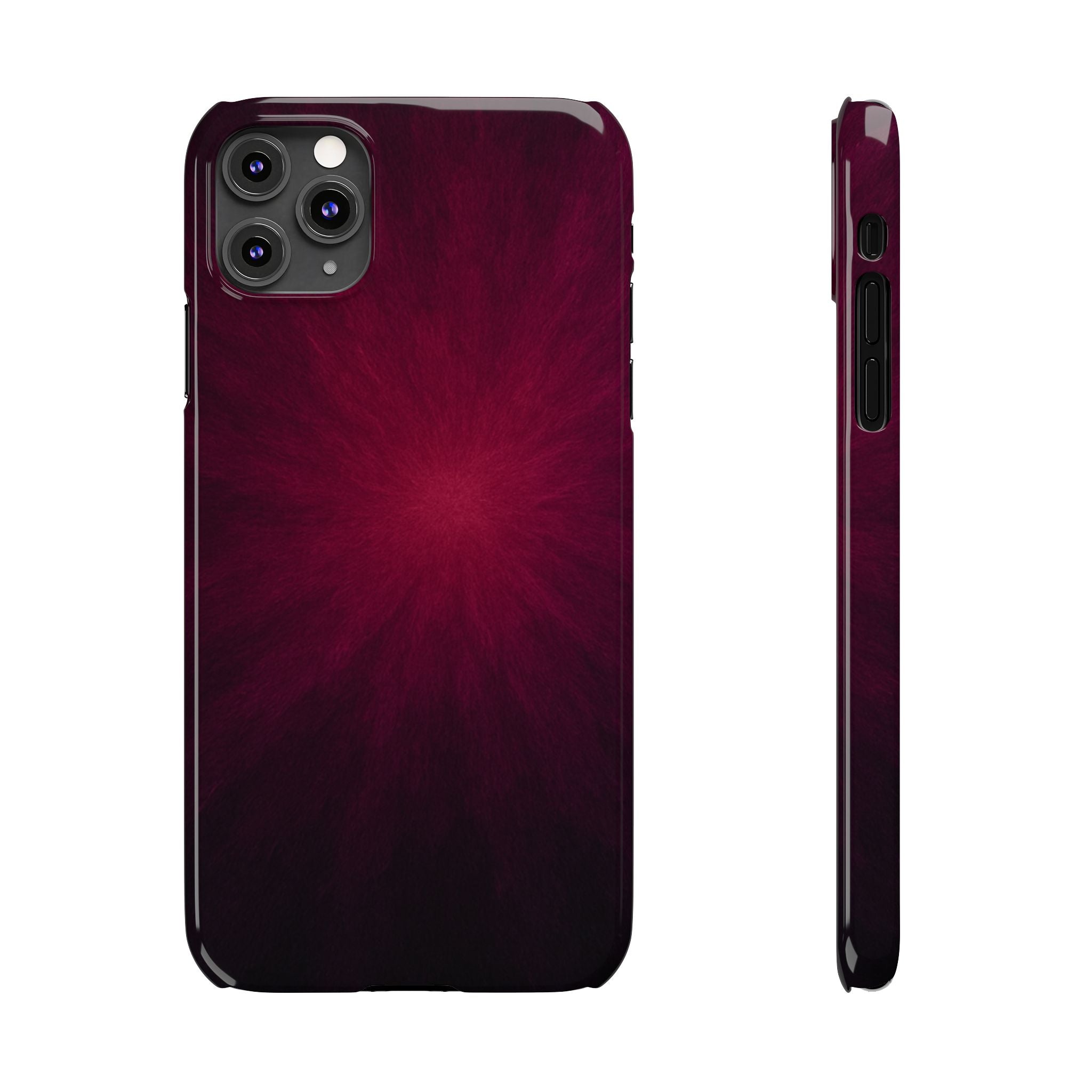 Burgundy Nebula Slim Phone Case — Deep Red Galaxy Design