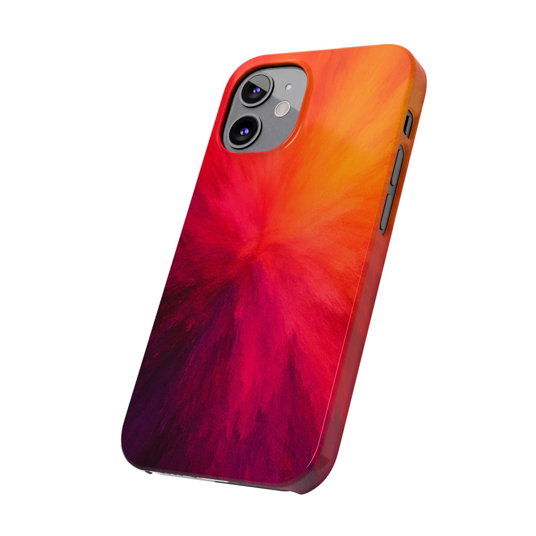 Slim Phone Case — Vibrant Sunset Abstract Red Orange Swirl