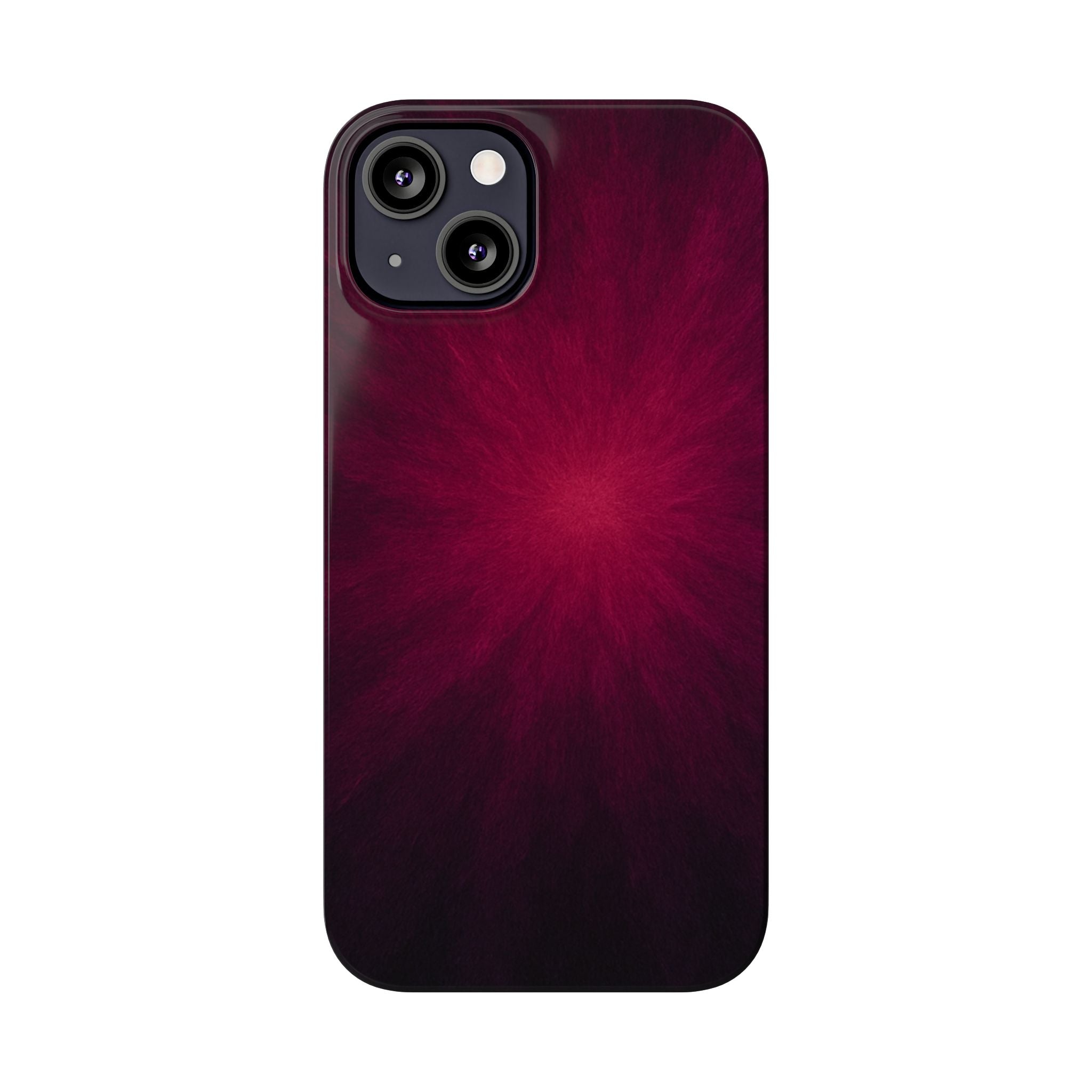 Burgundy Nebula Slim Phone Case — Deep Red Galaxy Design