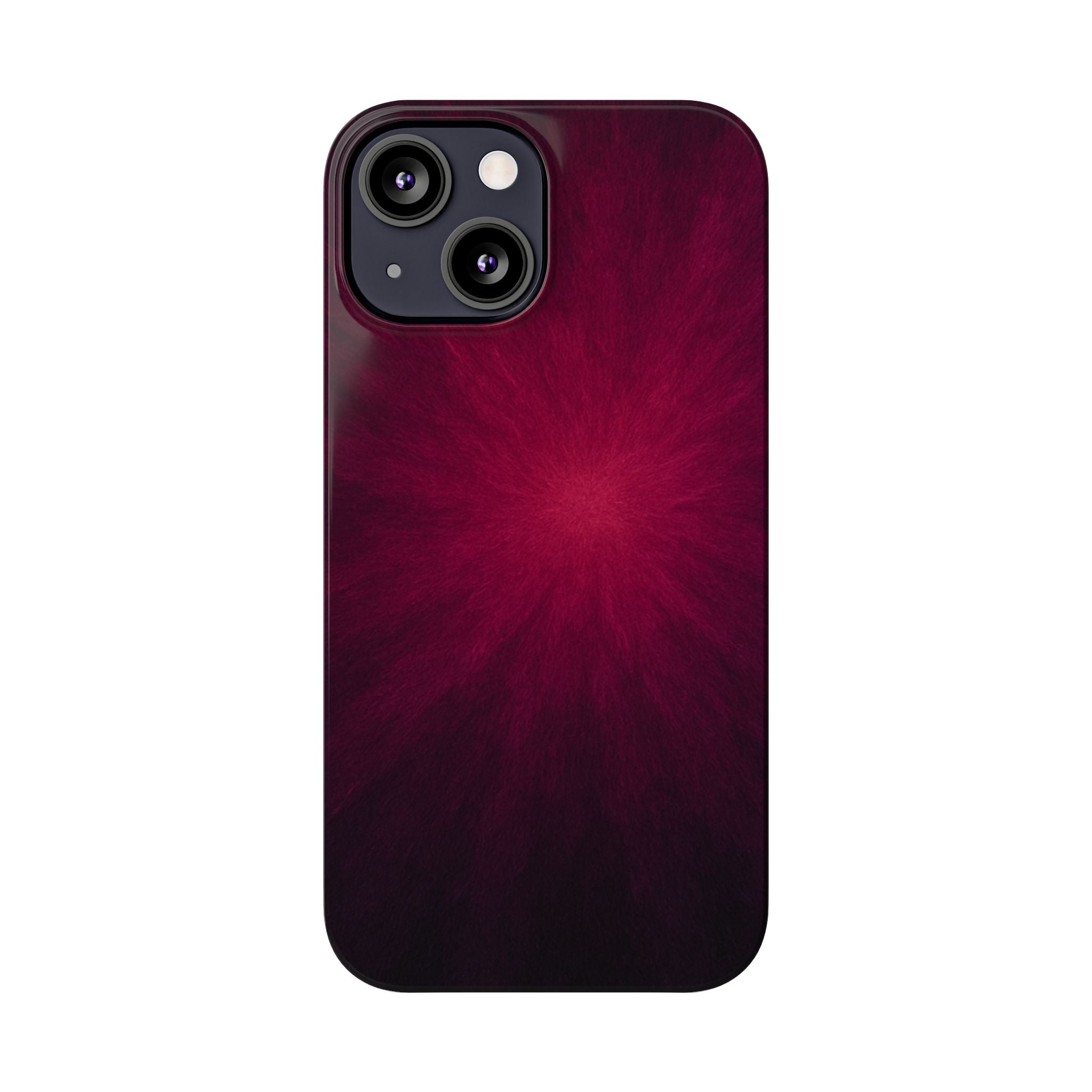 Burgundy Nebula Slim Phone Case — Deep Red Galaxy Design