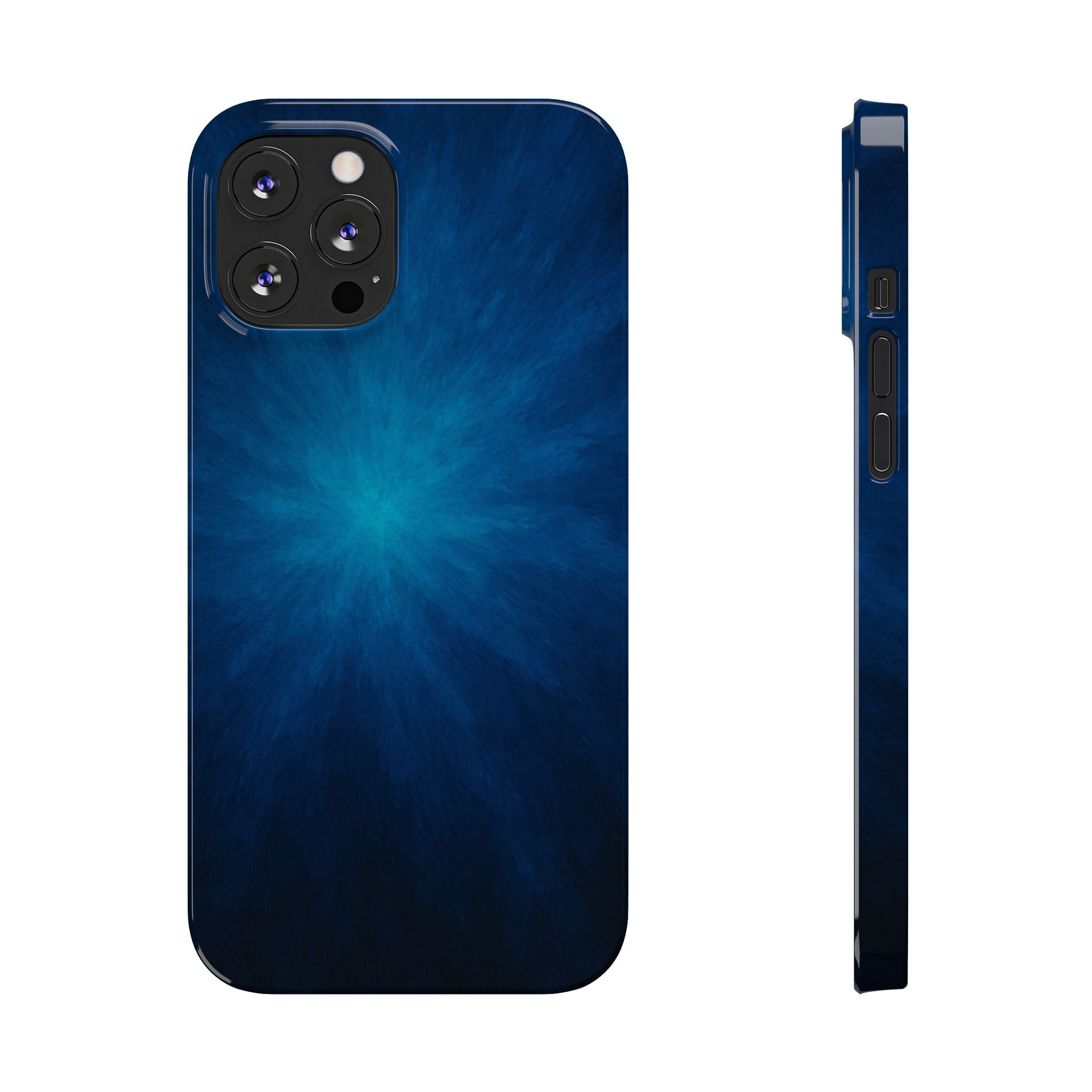 Blue Nebula Slim Phone Case — Abstract Starburst Galaxy Design