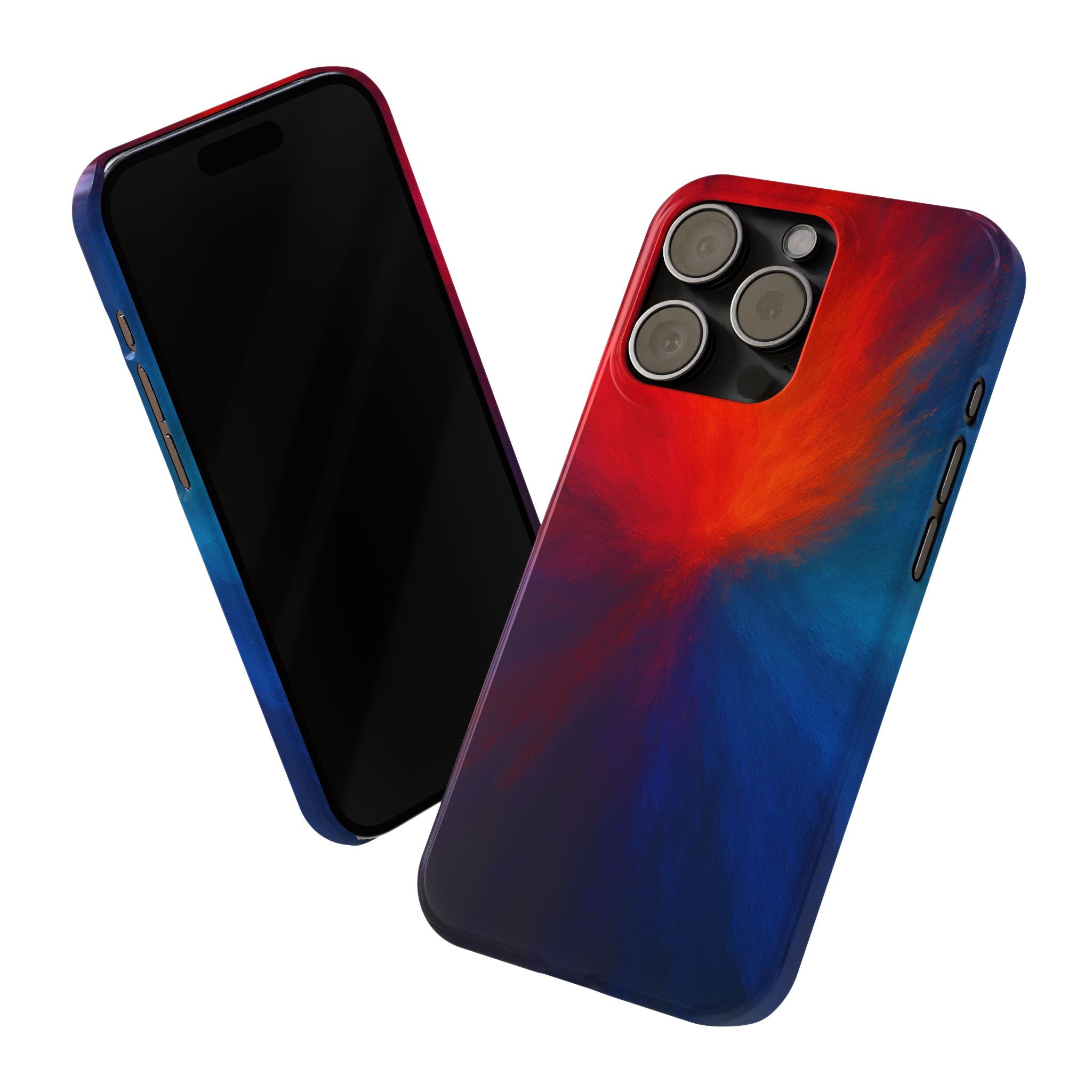 Slim Phone Case — Vivid Red & Blue Nebula Abstract Phone Cover