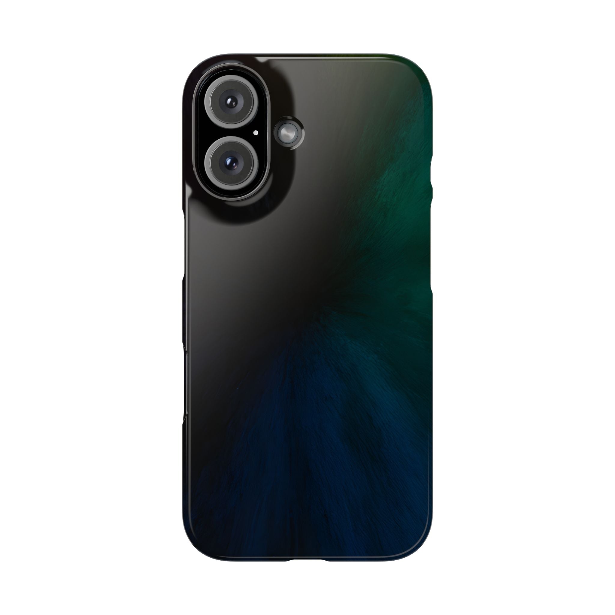 Slim Phone Case — Deep Emerald & Navy Abstract Swirl